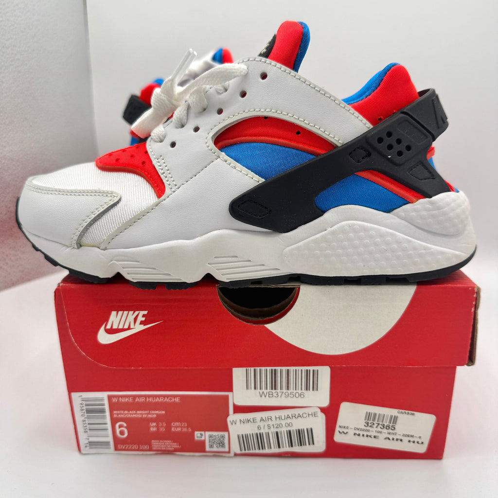 Nike Hurache Women’s Sneakers in White Bright Crimson / Photo Blue / Black
