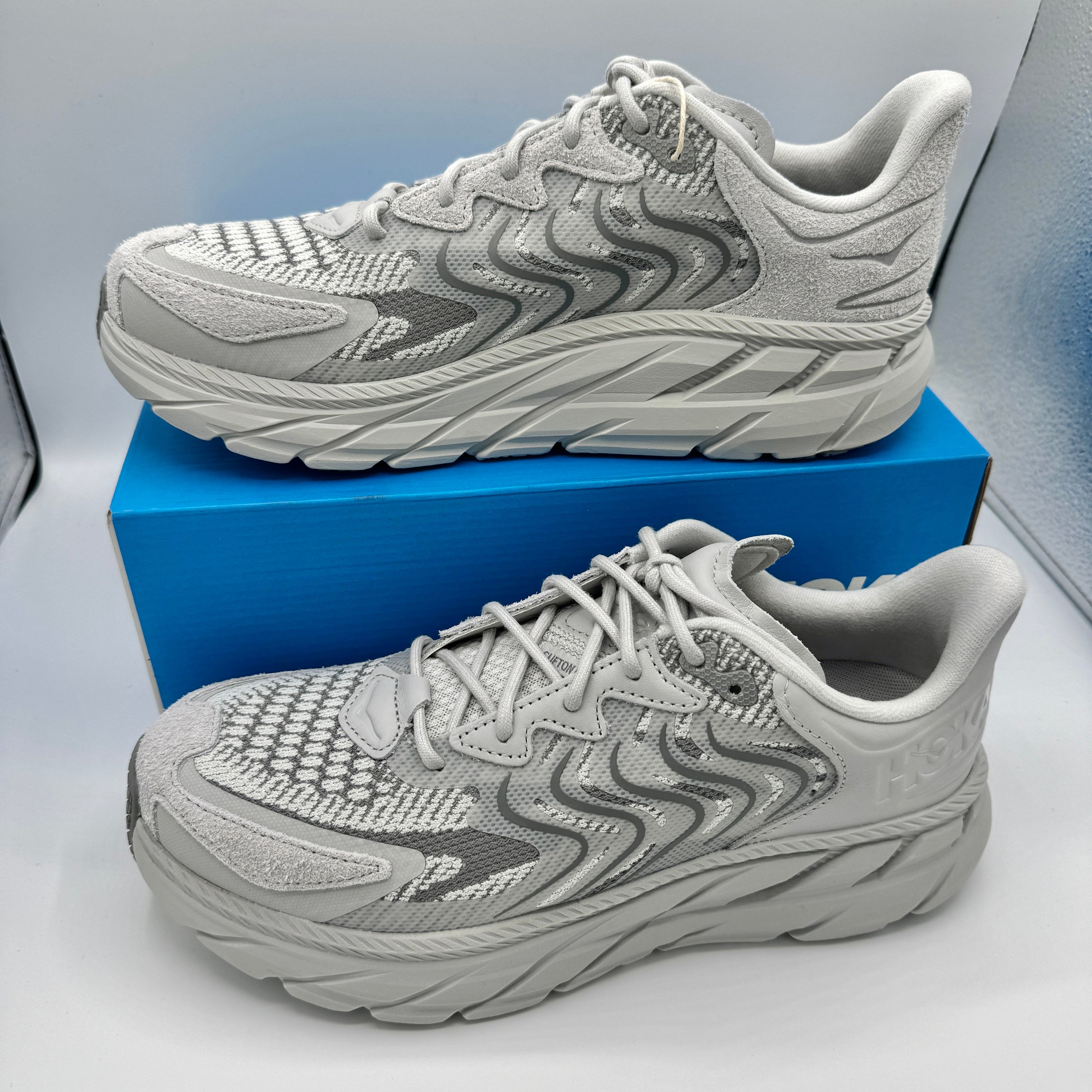 Hoka Clifton LS Grey Unisex in Stardust / Galactic Grey