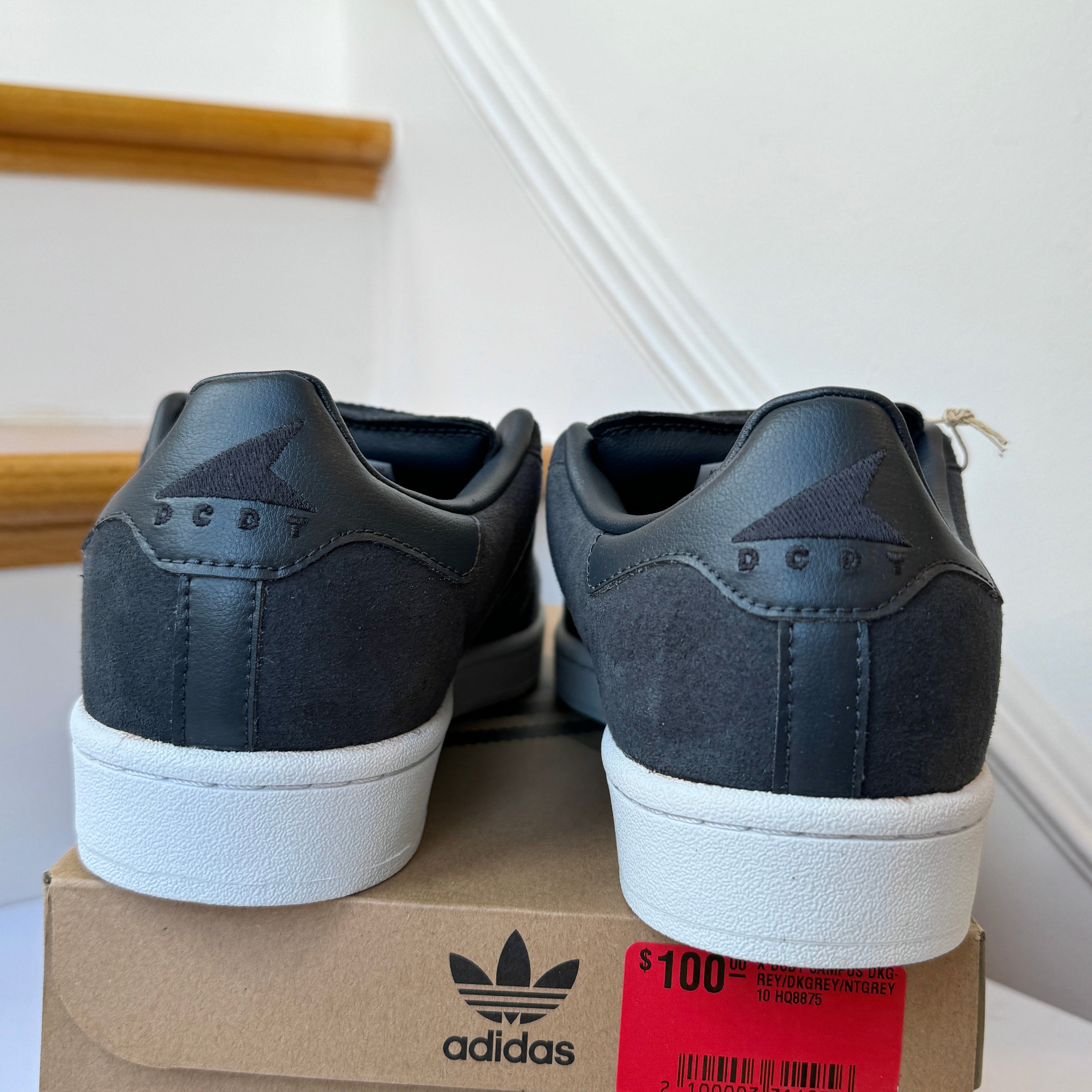 Adidas x DCDT Campus Collab sneakers dark grey, navy shoes leather