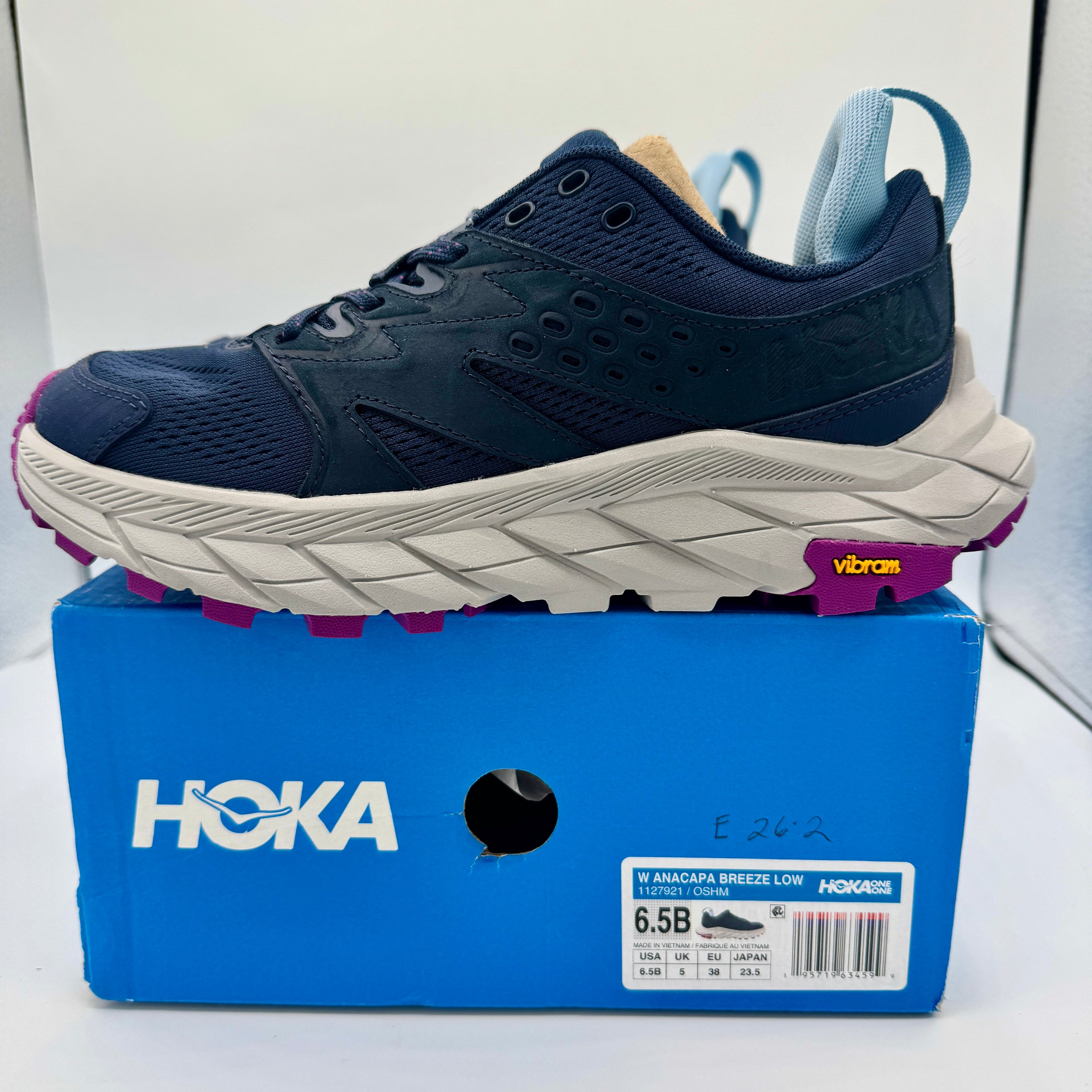 Hoka Anacapa Breeze Low Women’s Hiking Shoes in Outer Space / Harbor Mist