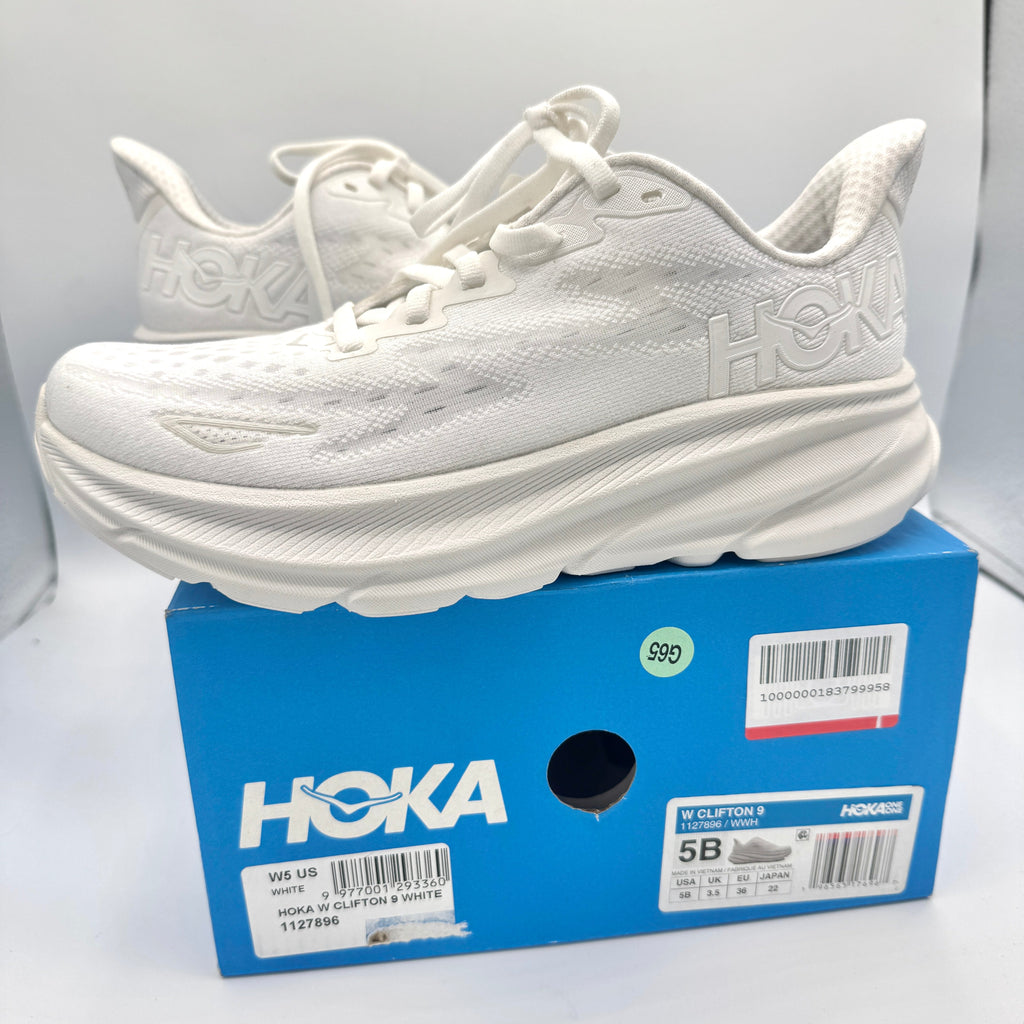 Hoka Clifton 9 White Women’s Running Shoes Athletic Sneakers