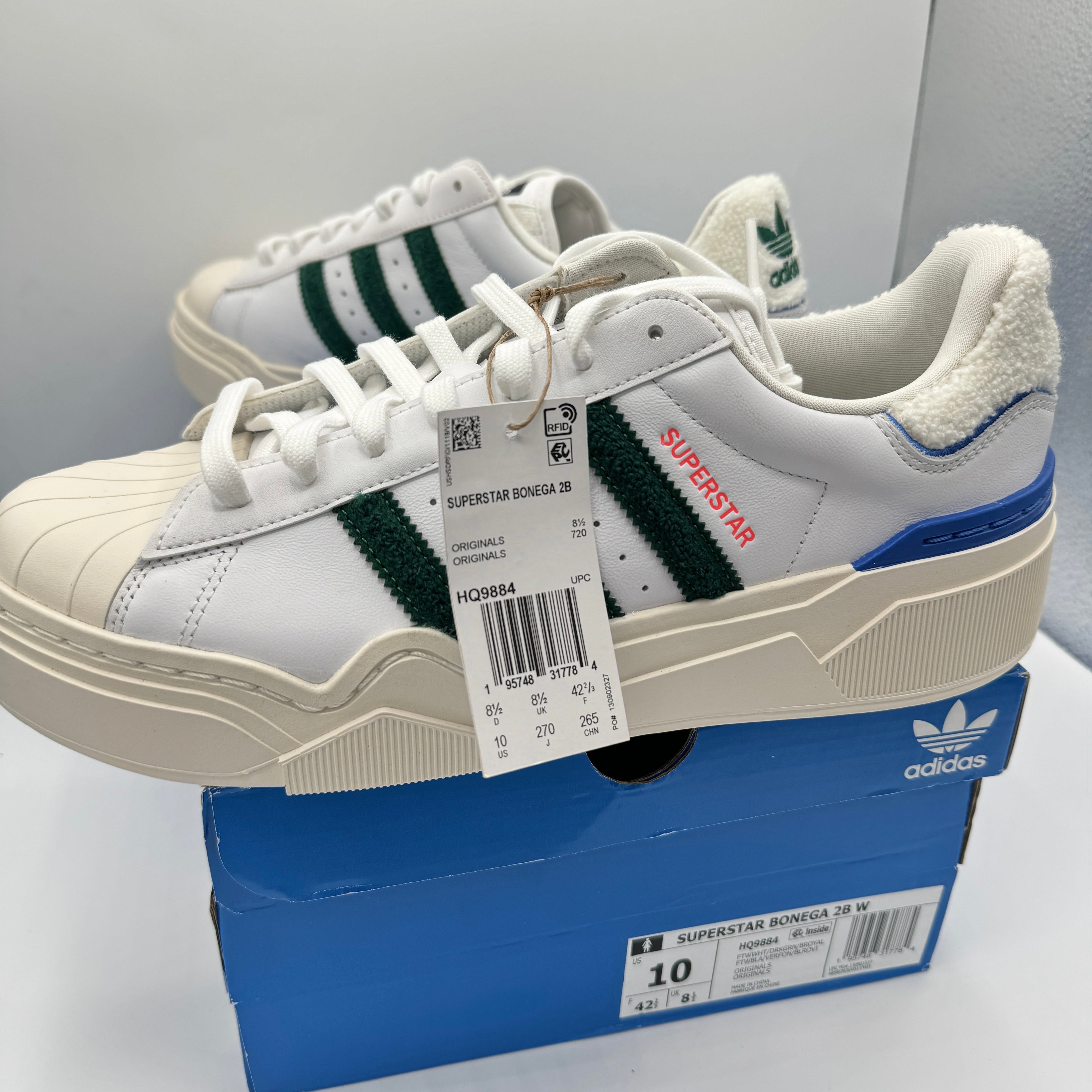 Adidas Stan Smith Bonega Platform Women’s Sneaker 2B sherpa heel white green