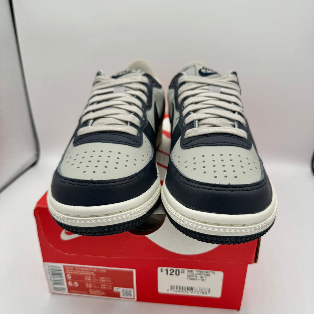 Nike Terminator Low Shoes Granite Grey Dark Obsidian Sail Navy Blue UNISEX