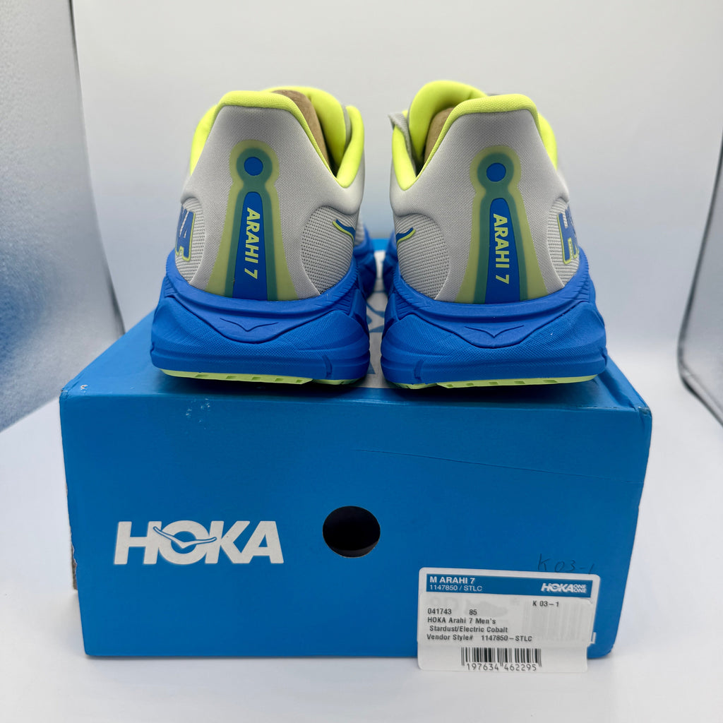 Hoka Arahi 7 Men’s Running Shoes in Stardust Electric Cobalt