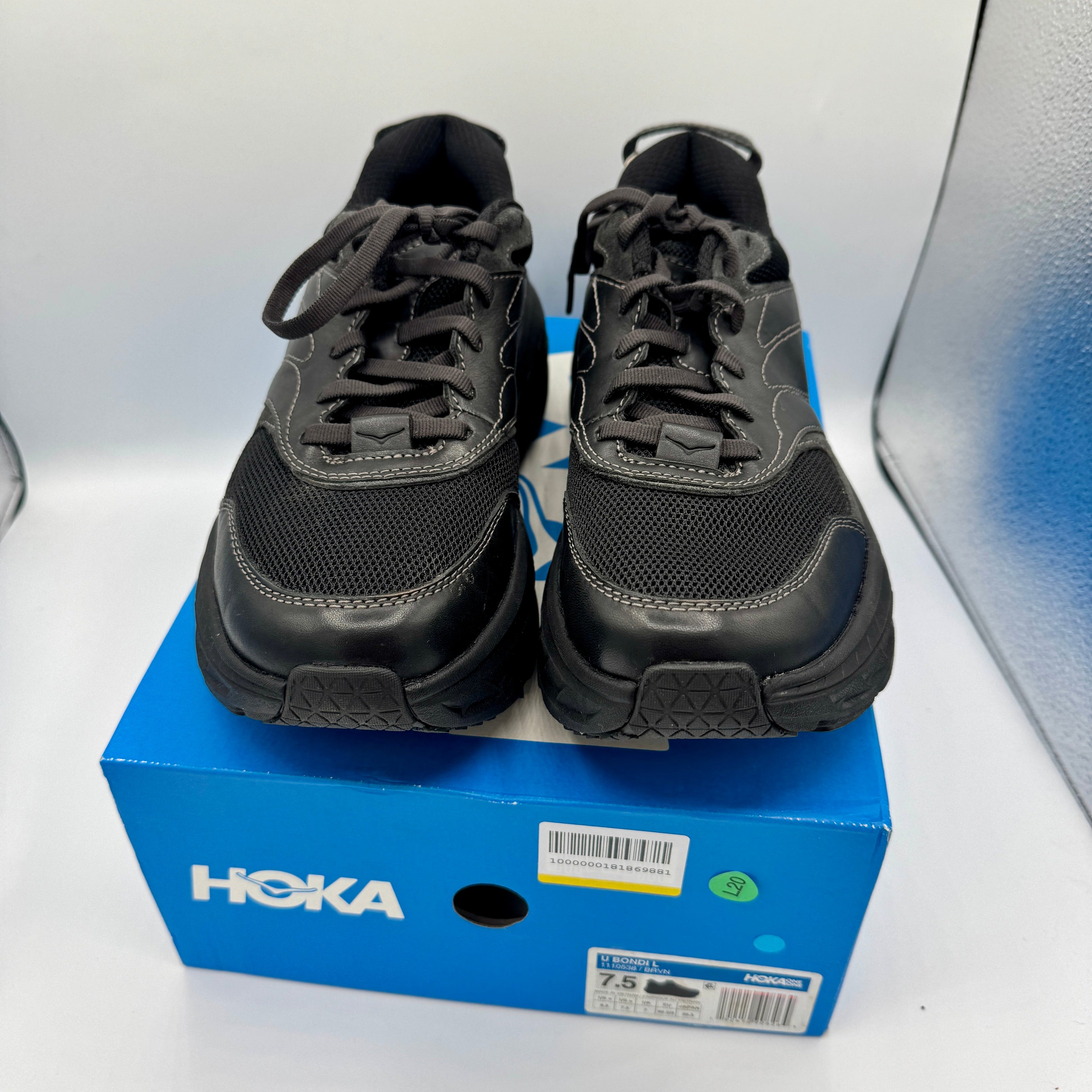 Hoka Bondi Leather L U Unisex Black Raven Sneakers All Gender BRVN