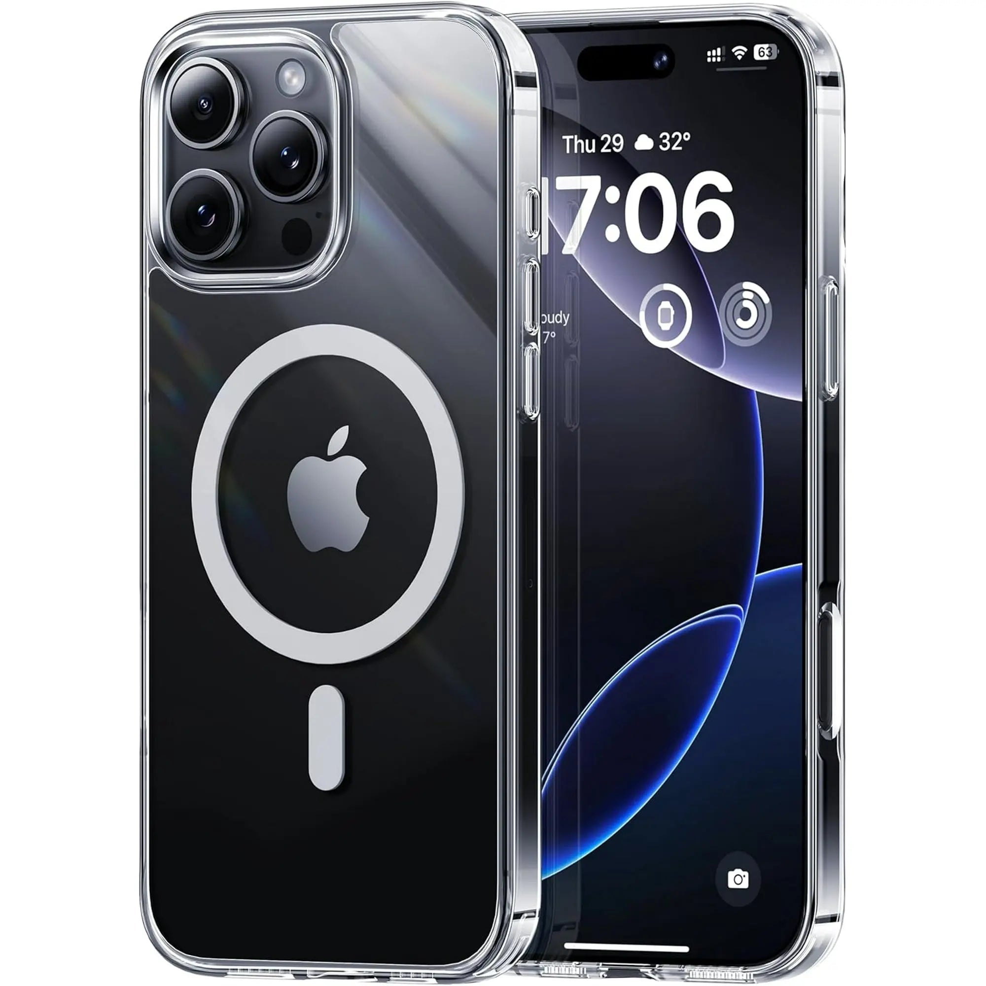 Entronix [Magnetic] Case Compatible with iPhone 14 Pro Max - [Hard Back] Slim Clear