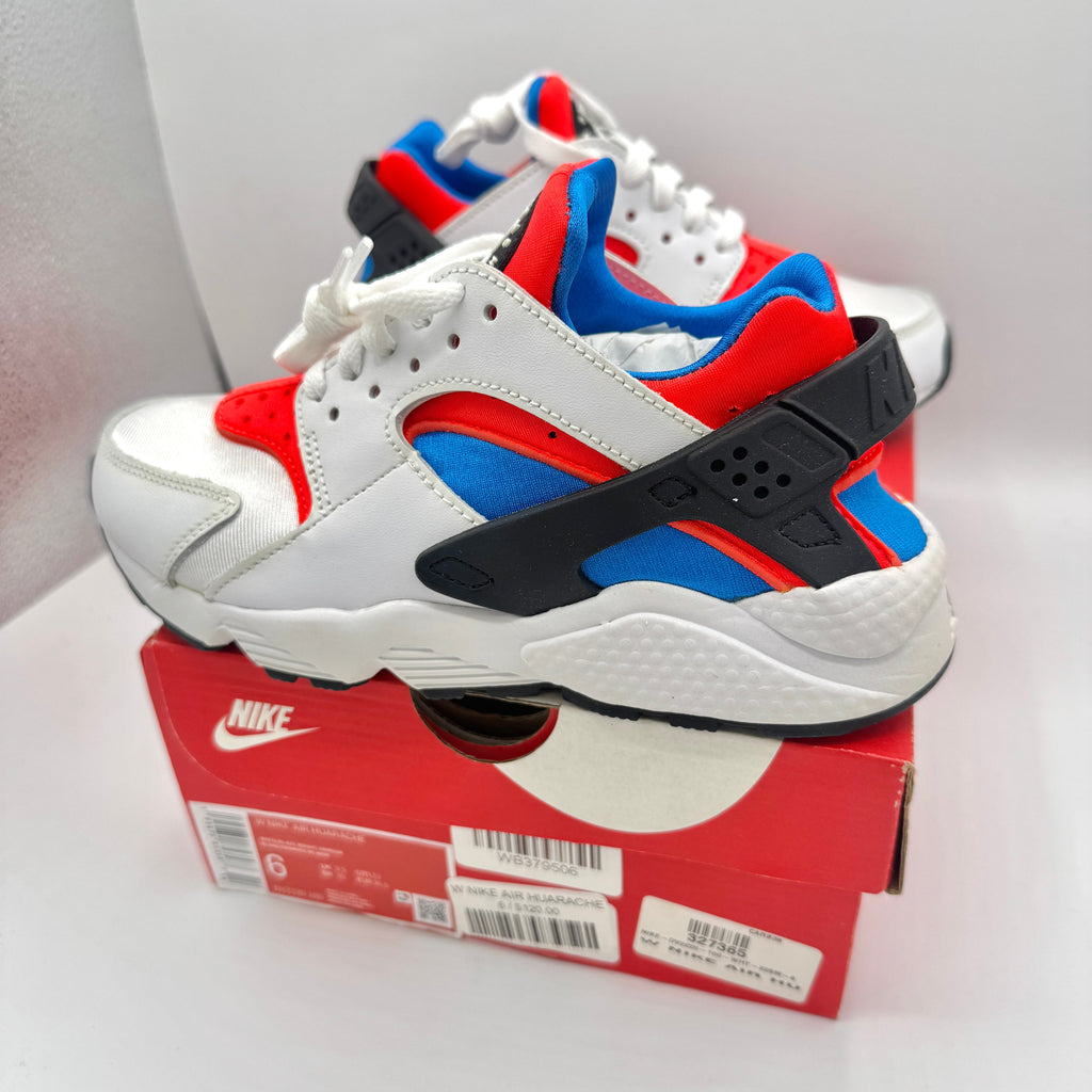 Nike Hurache Women’s Sneakers in White Bright Crimson / Photo Blue / Black