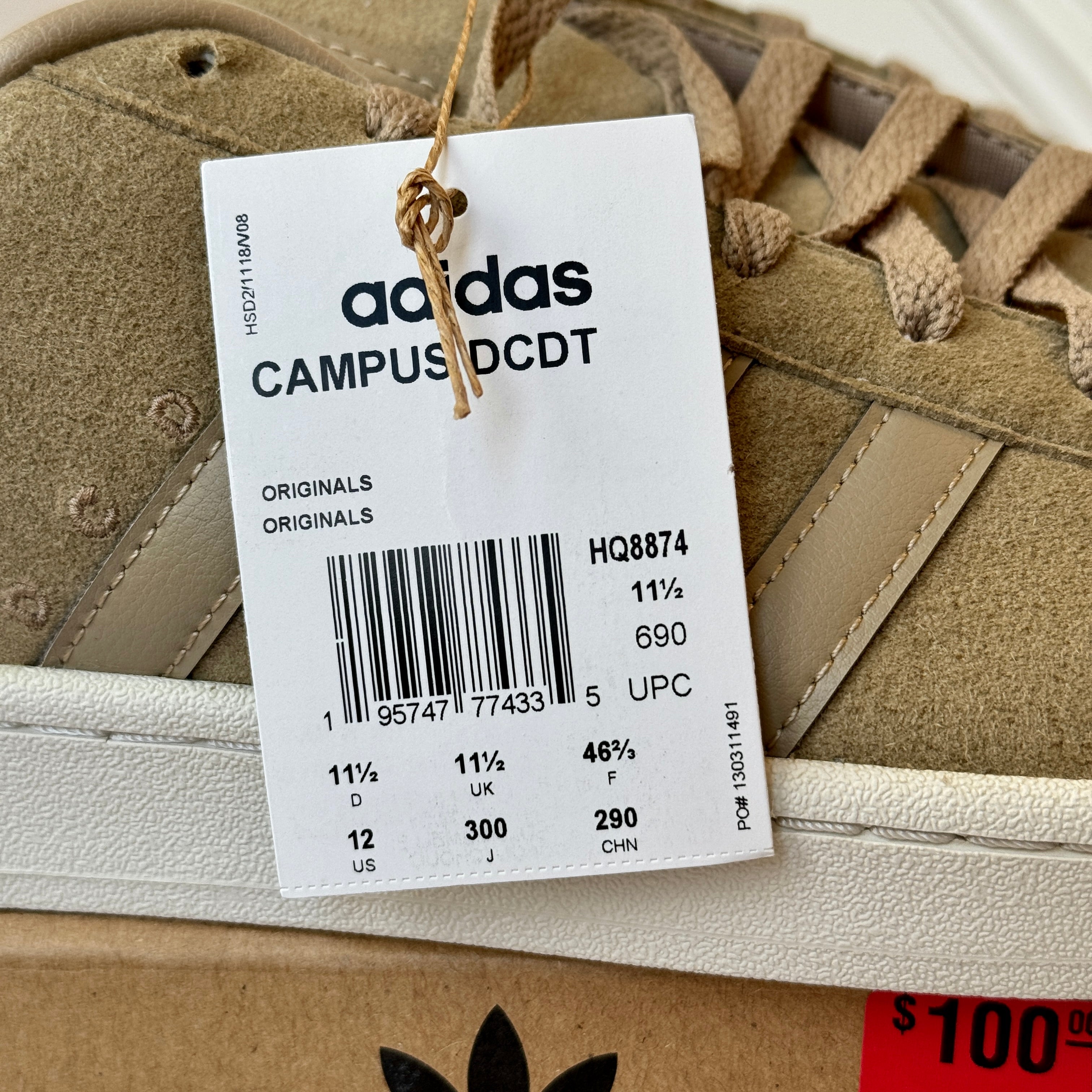 Adidas x DCDT Campus Collab sneakers hemp light brown beige shoes leather