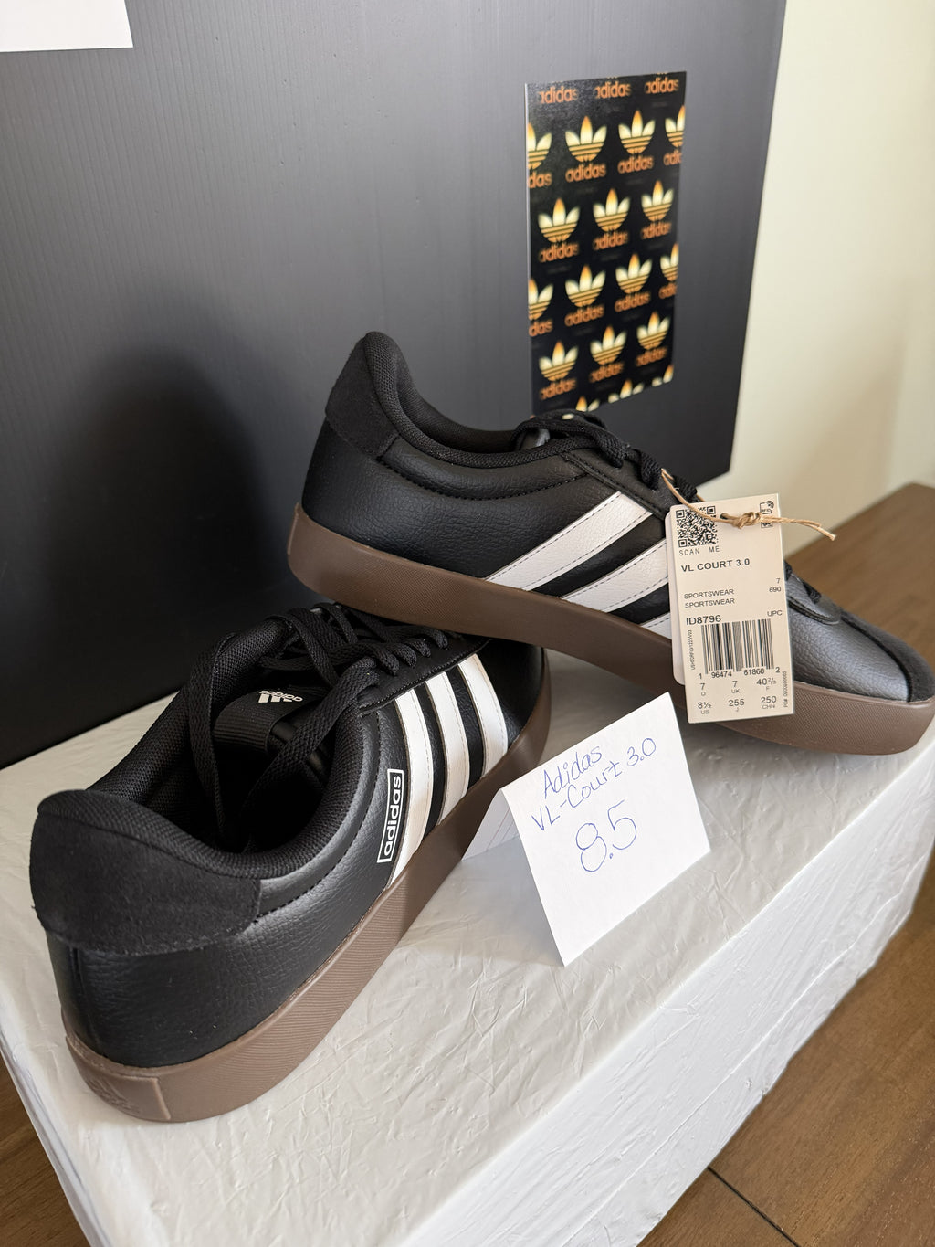 Adidas VL Court 3.0 - Black/White 8.5W