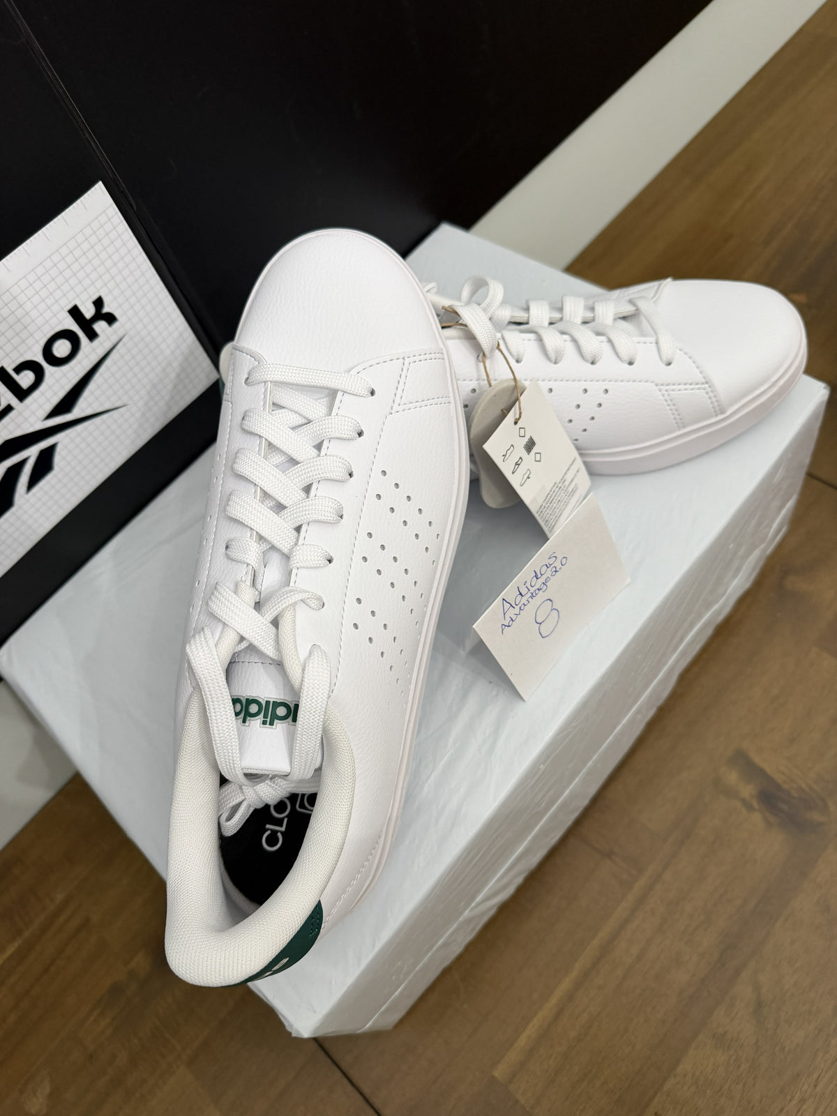 Adidas Advantage 2.0 - White/Dark Green 8M