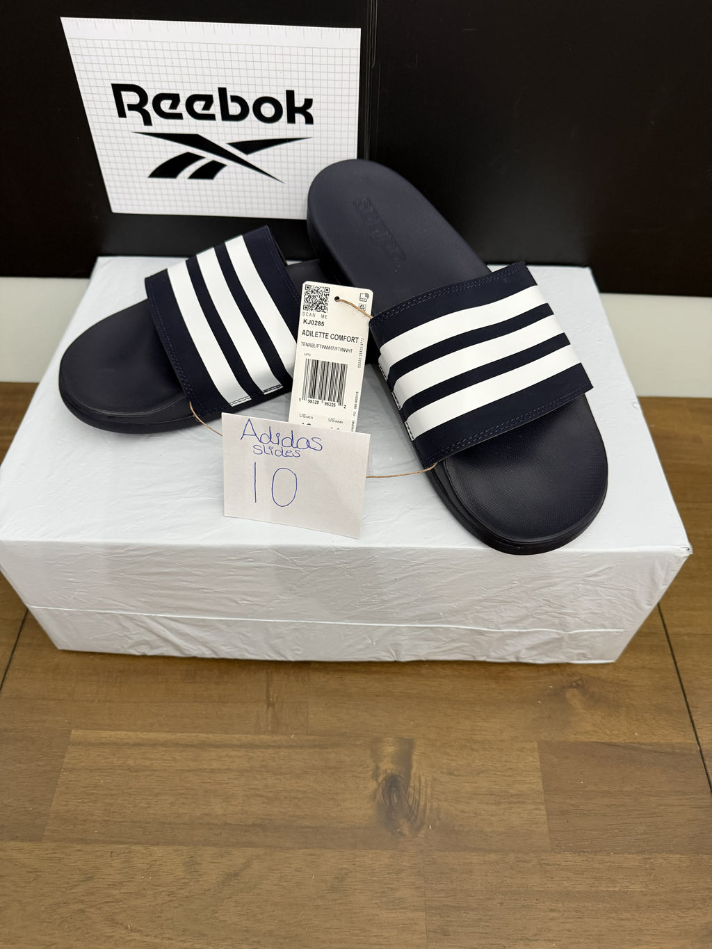 Adidas Adilette Comfort Slide - Navy/White 10M