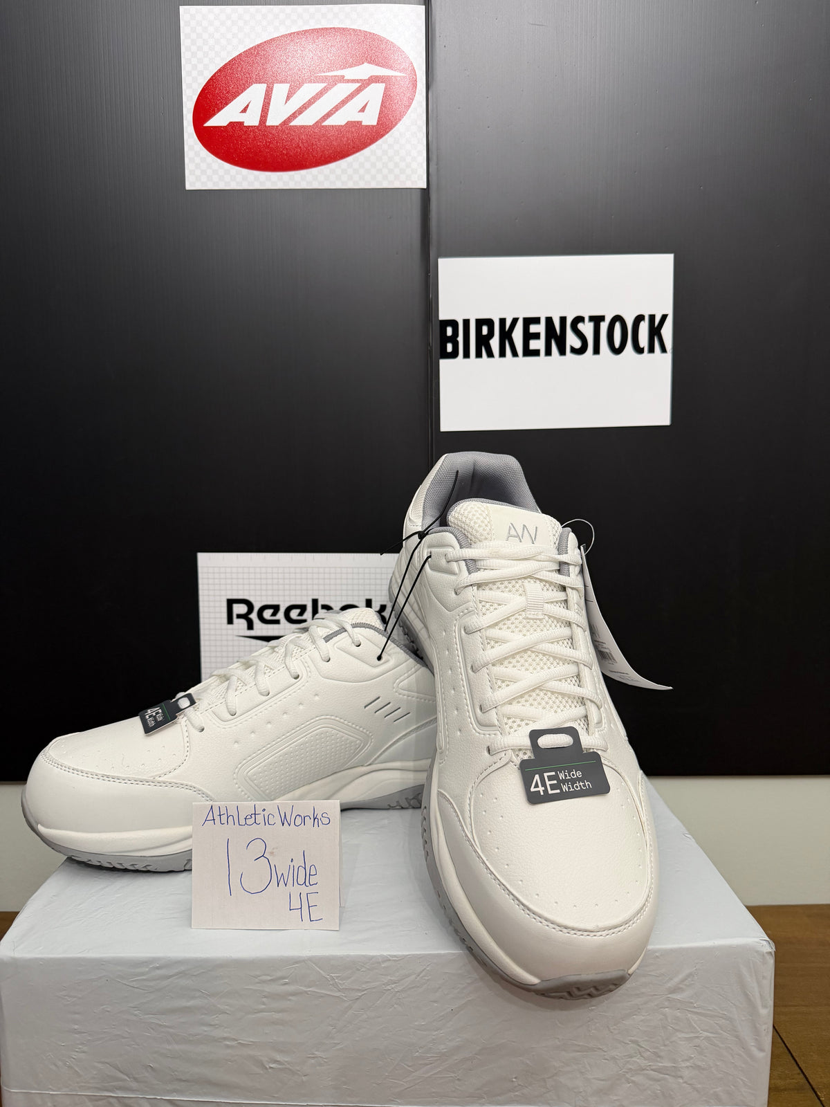 Athletic Works Court Sneaker - White, Size 13 Wide (4E)