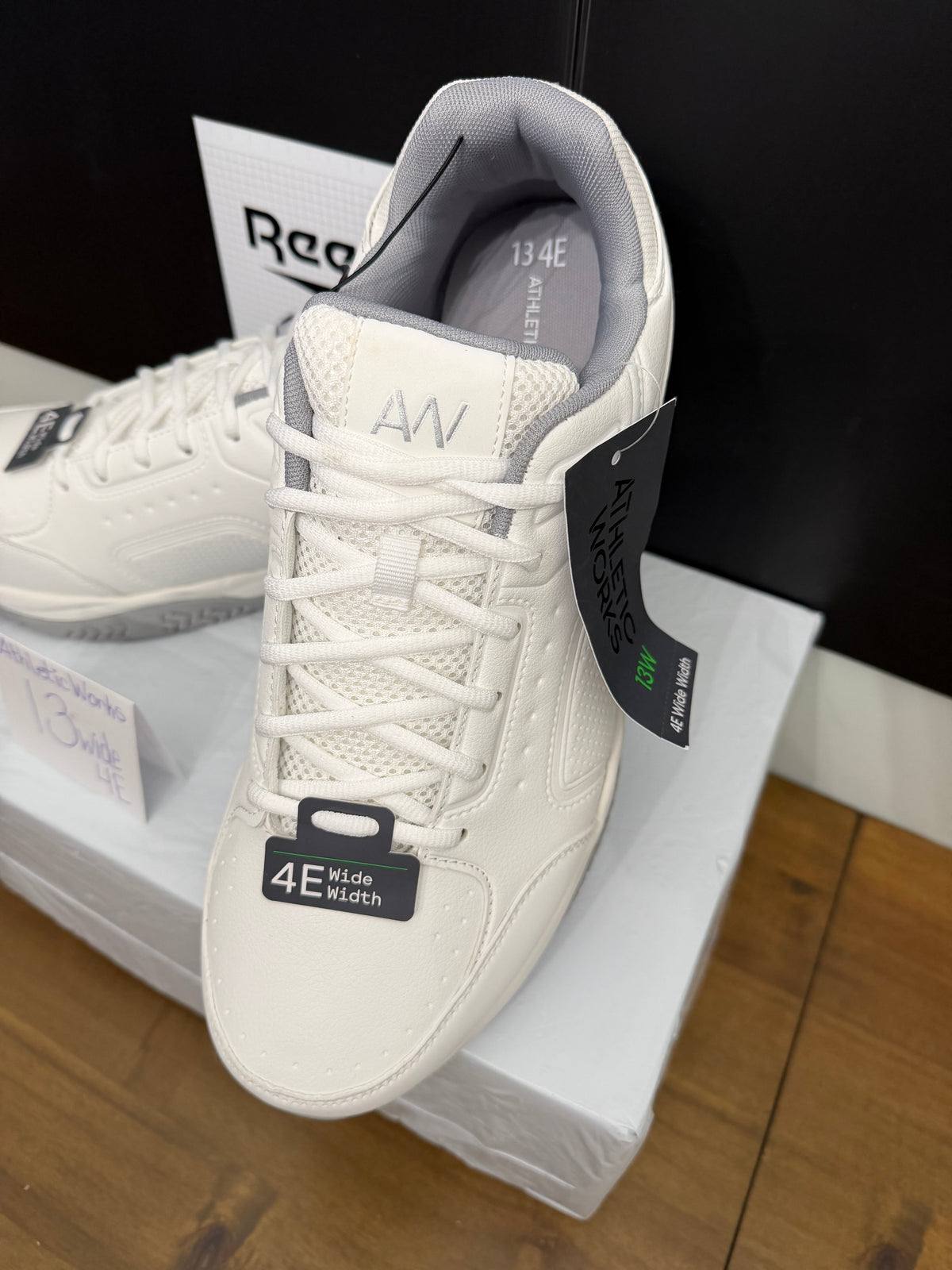 Athletic Works Court Sneaker - White, Size 13 Wide (4E)