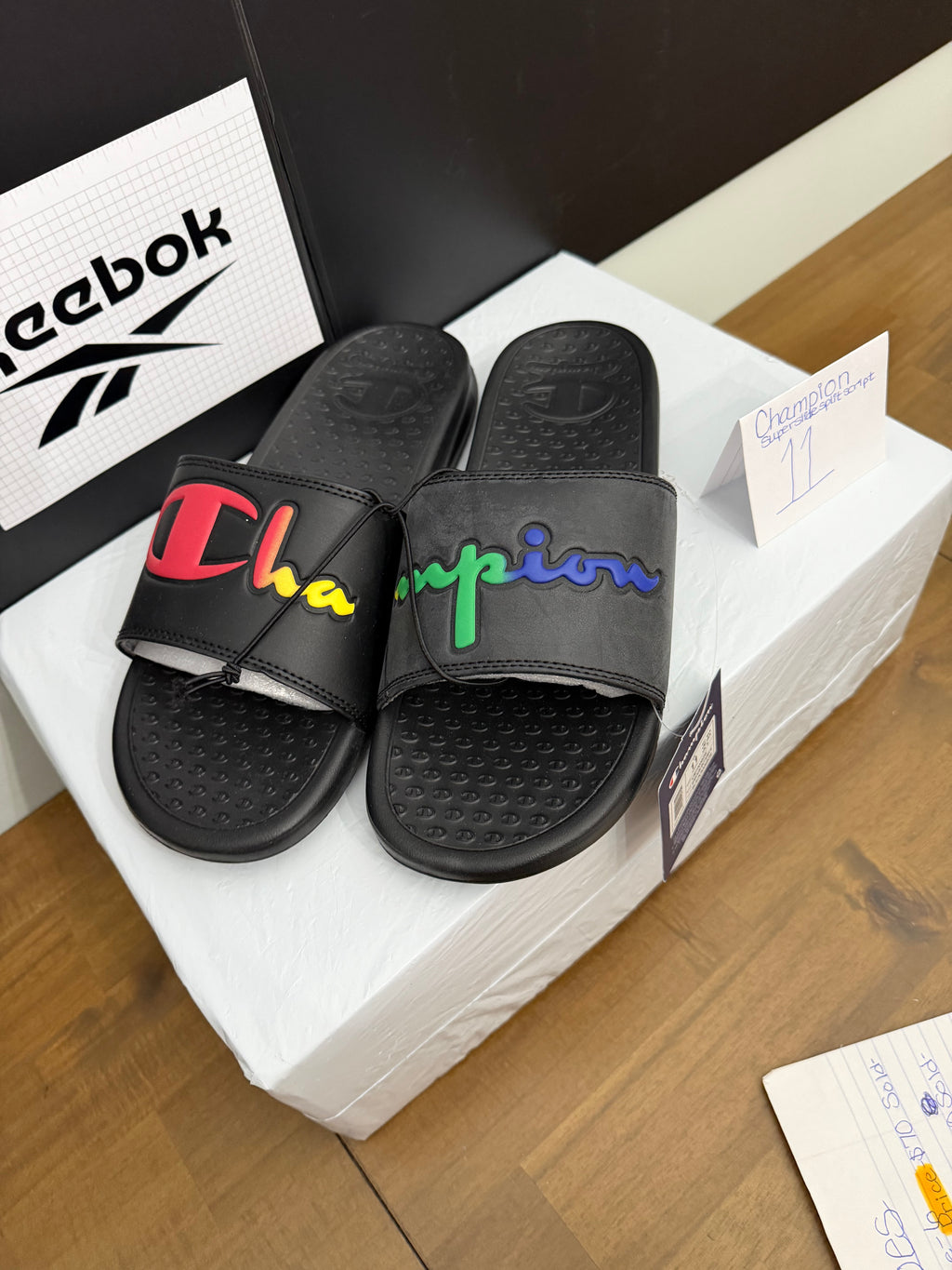 Champion Superslide Split Script - Black/Rainbow 11W