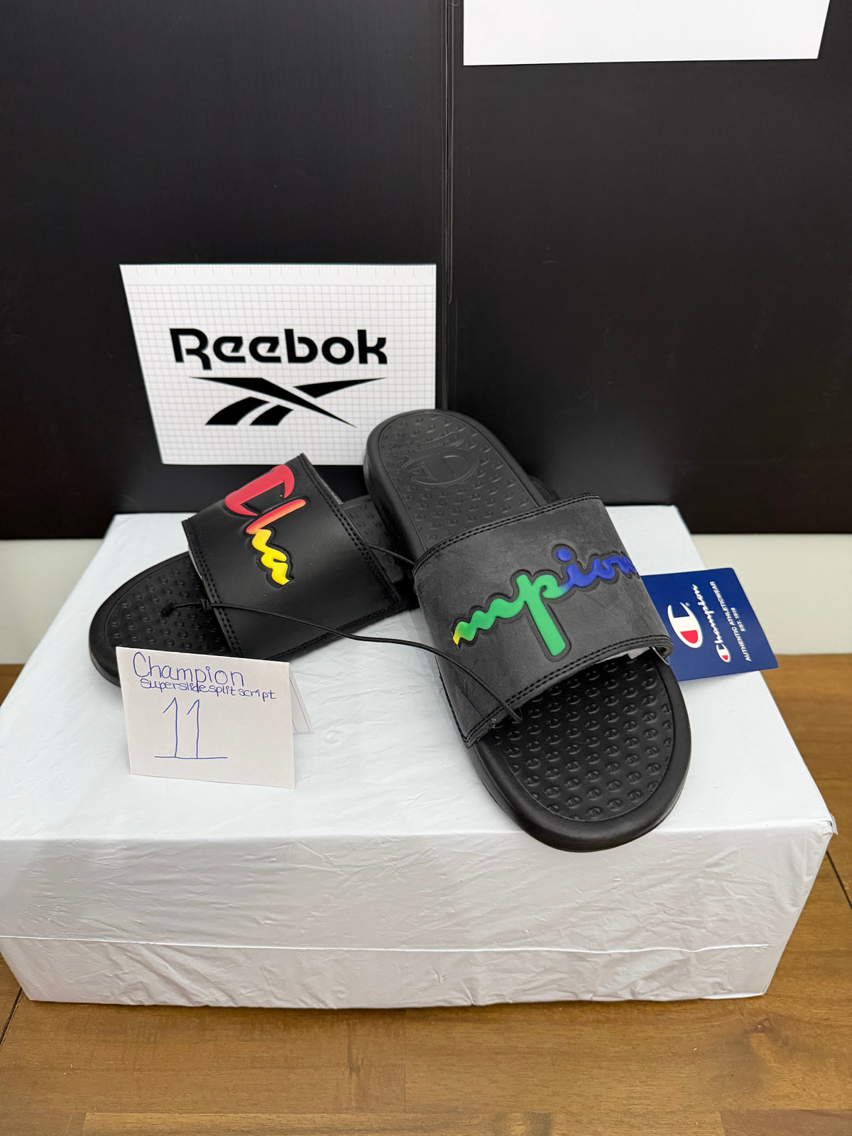 Champion Superslide Split Script - Black/Rainbow 11W