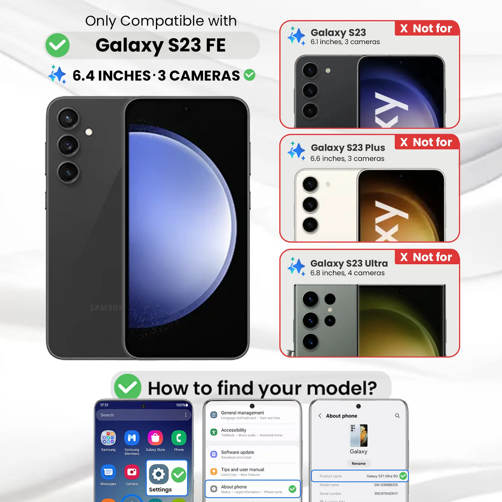 Entronix Clear Screen Protector Compatible with Galaxy S23 FE - 2-Piece Combo