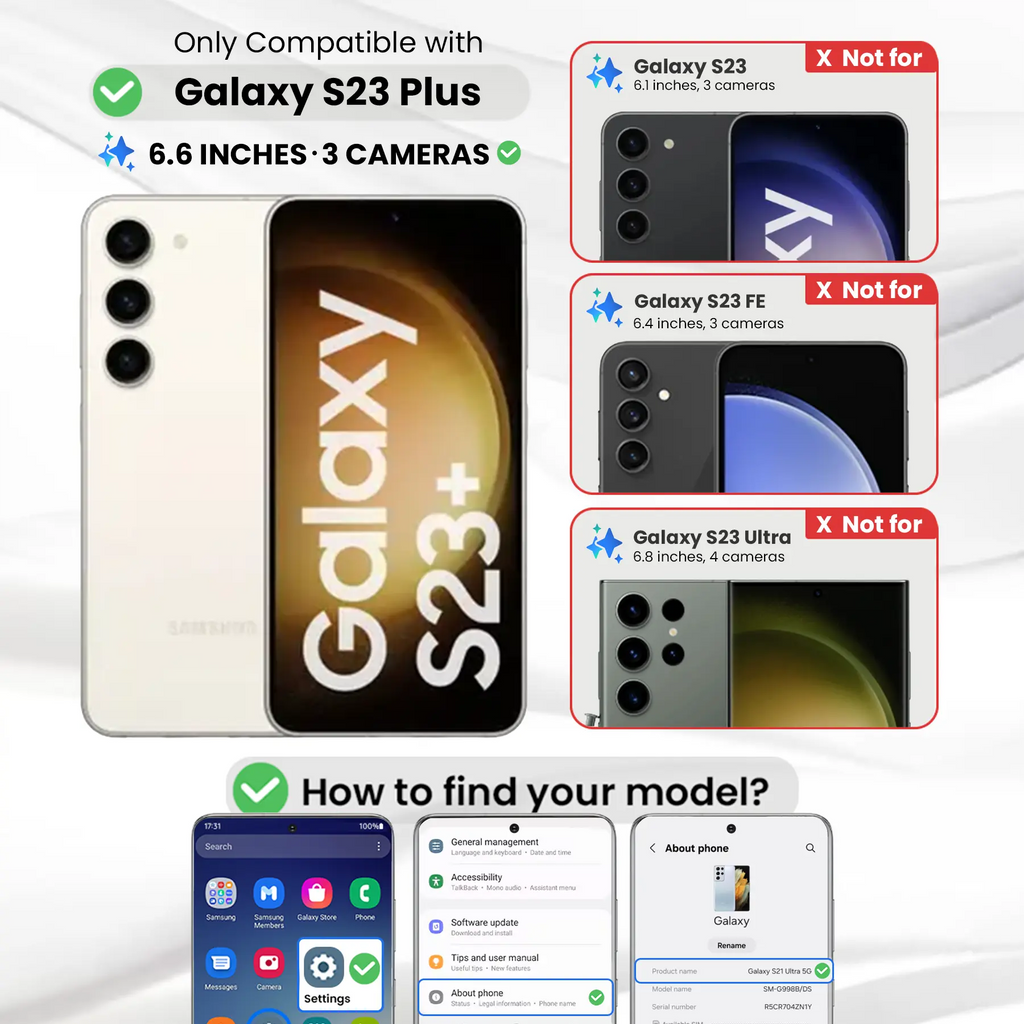 Entronix Clear Screen Protector Compatible with Galaxy S23 Plus - 2-Piece Combo
