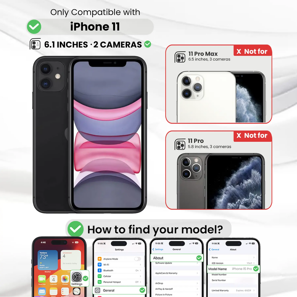 Entronix Clear Screen Protector Compatible with iPhone 11 - 2-Piece Combo
