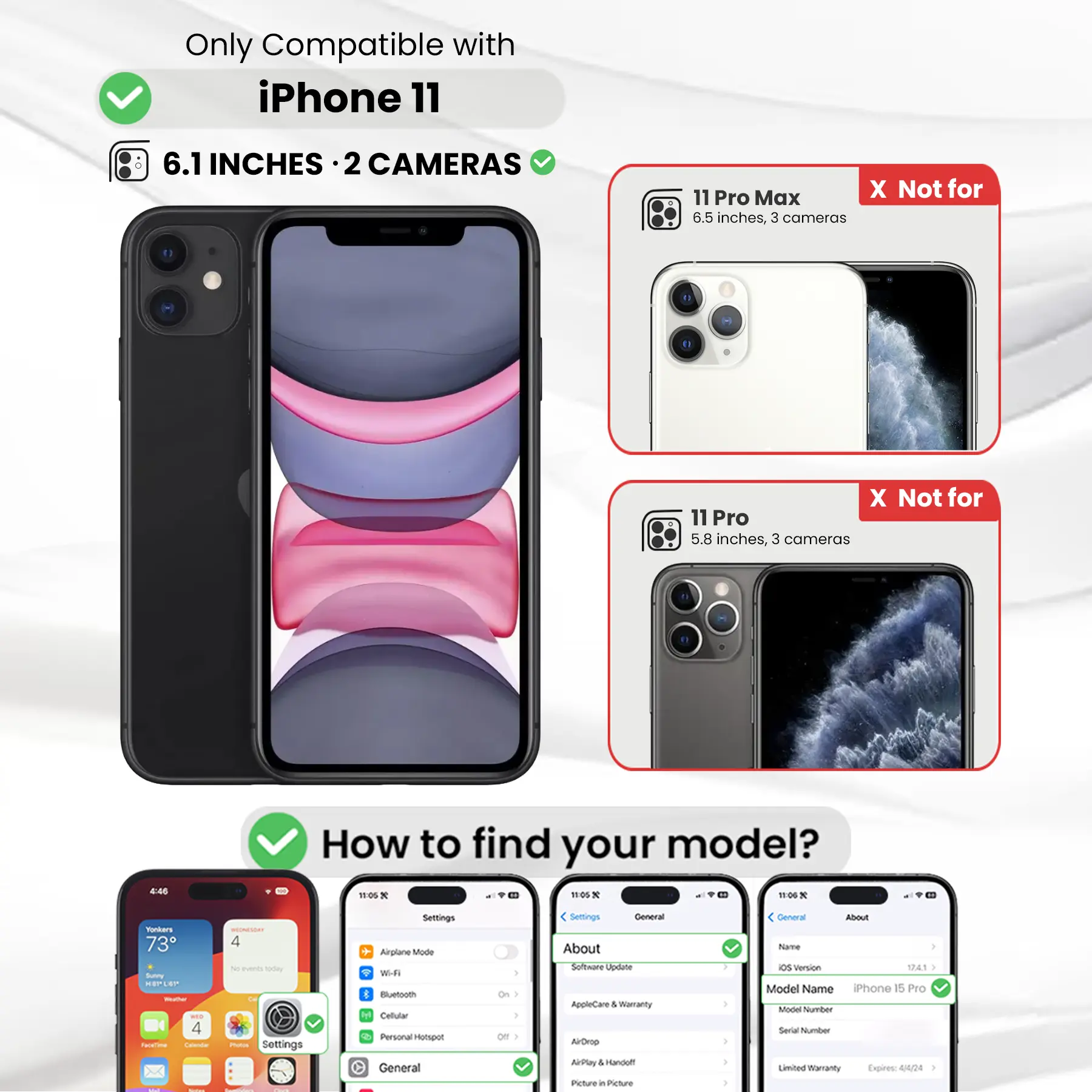 Entronix Bundle Compatible with iPhone 11 - [Magnetic] Clear Case & 2 Clear Screen Protectors