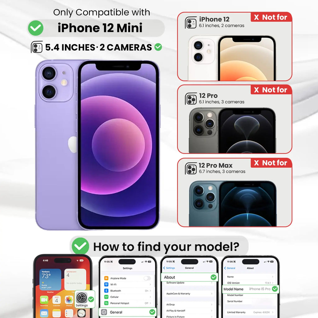 Entronix Clear Screen Protector & Camera Lens Protector Compatible with iPhone 12 Mini - 4-Piece Combo