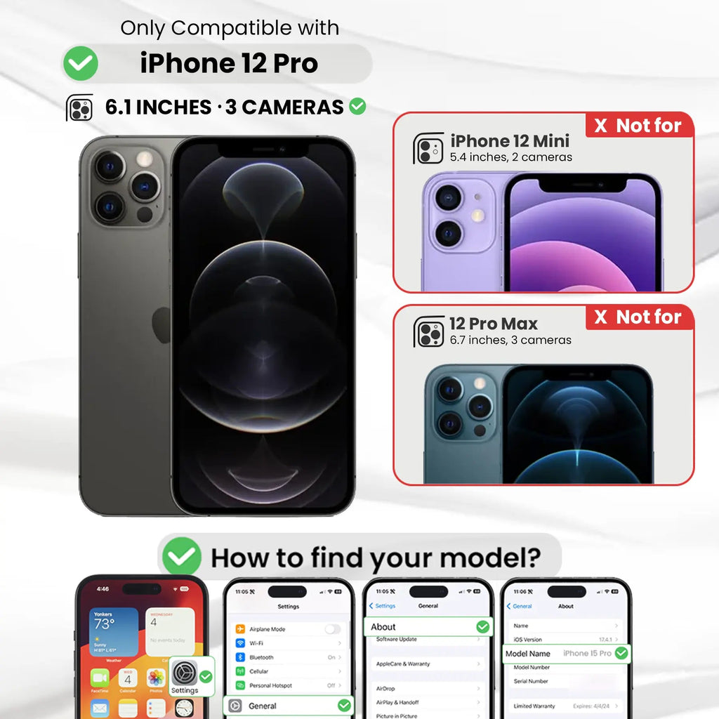 Entronix Bundle Compatible with iPhone 12 Pro - [Hard Back] Clear Case & 2 Clear Screen Protectors