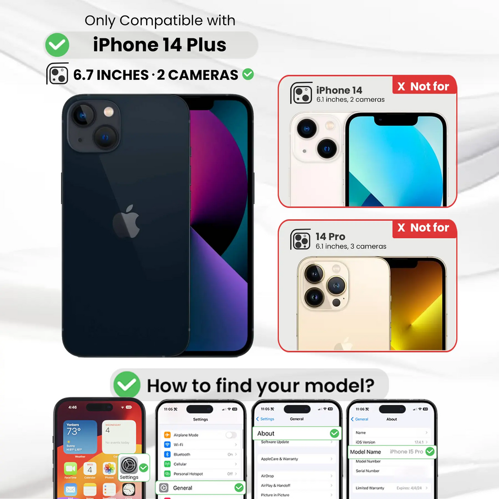 Entronix Bundle Compatible with iPhone 14 Plus - Soft-Touch Dual-Layer Case & 1 Clear Screen Protector