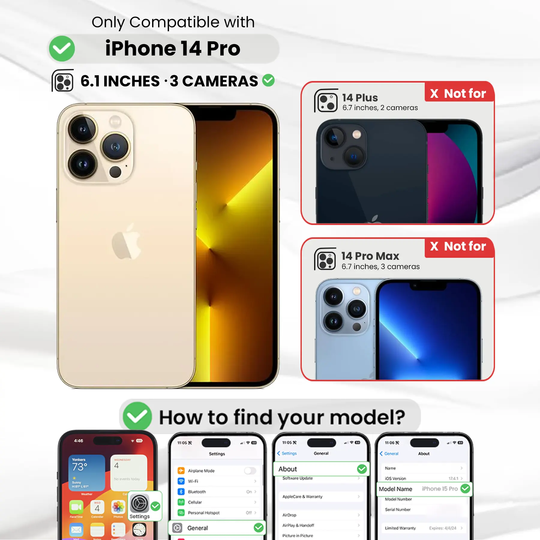 Entronix Case Compatible with iPhone 14 Pro - Soft-Touch Dual-Layer Sleek Cover