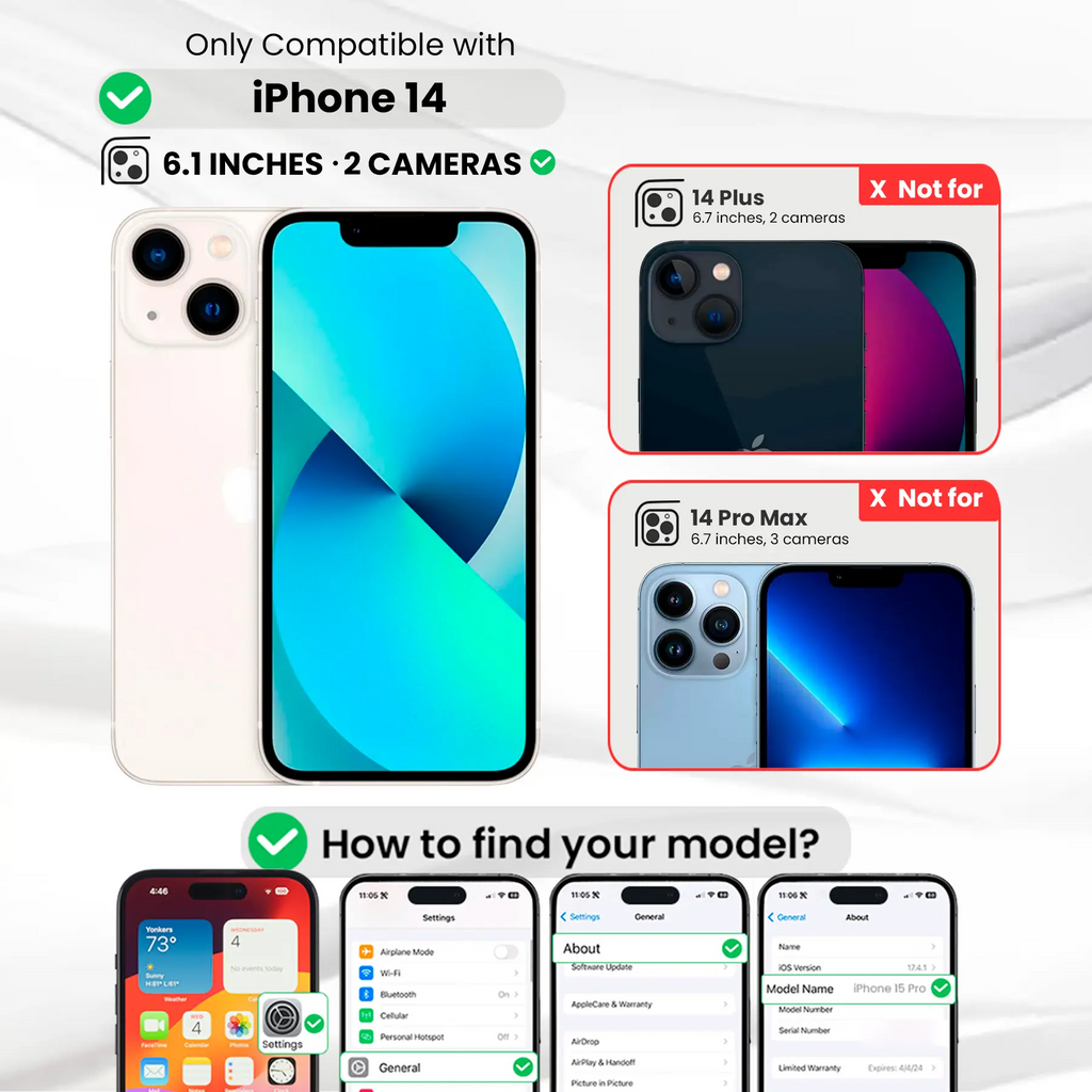 Entronix Bundle Compatible with iPhone 14 - [Magnetic] Clear Case, 1 Clear Screen Protector & 1 Camera Lens Protectors
