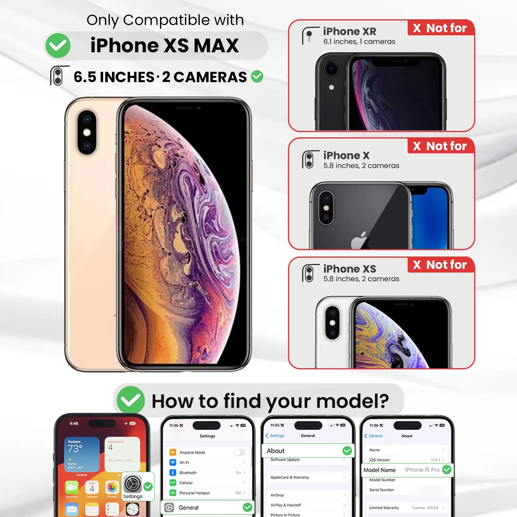 Entronix Case Compatible with iPhone XS Max - Soft-Touch Dual-Layer Sleek Cover