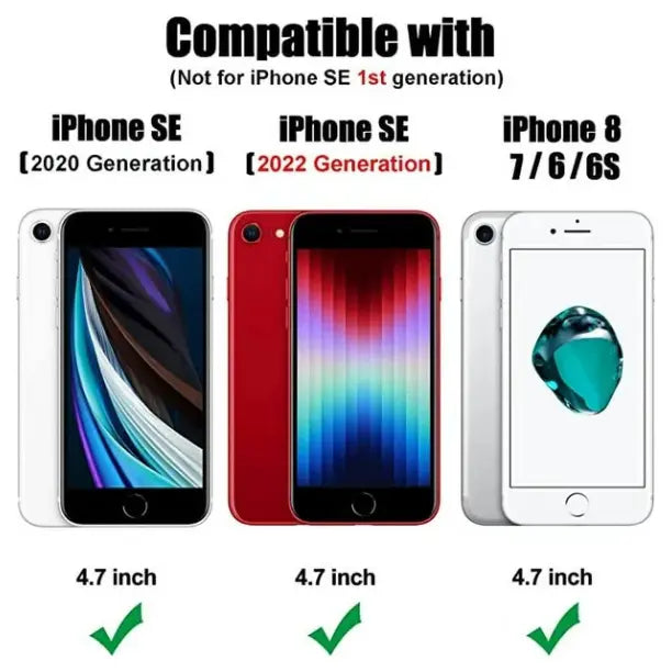 Entronix Bundle Compatible with iPhone 8/7/SE (2nd Gen) - Soft-Touch Dual-Layer Case & 1 Clear Screen Protector
