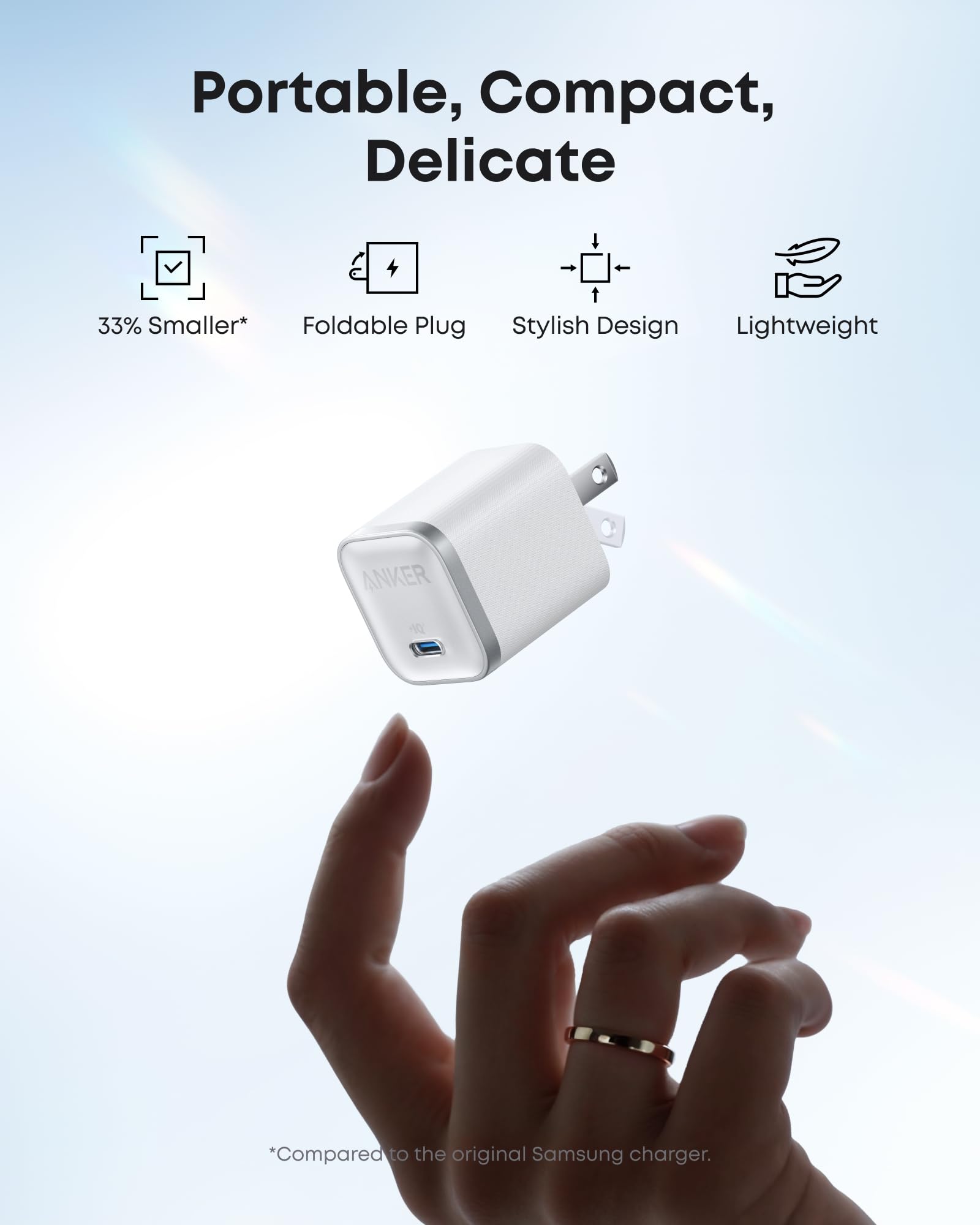 Anker Nano Charger (45W) with USB-C to USB-C Cable