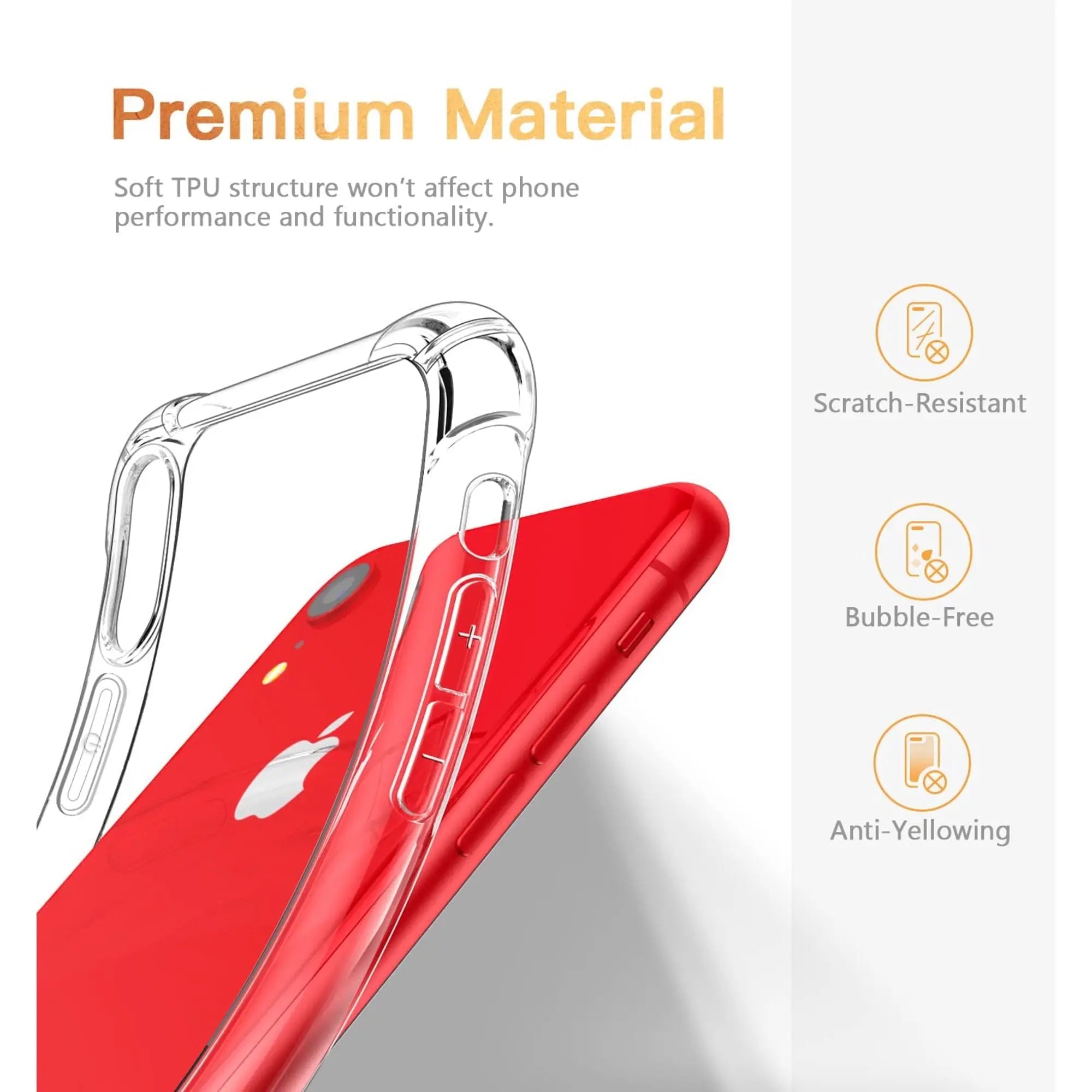 Entronix Case Compatible with iPhone XR - [Hard Back] Slim Clear