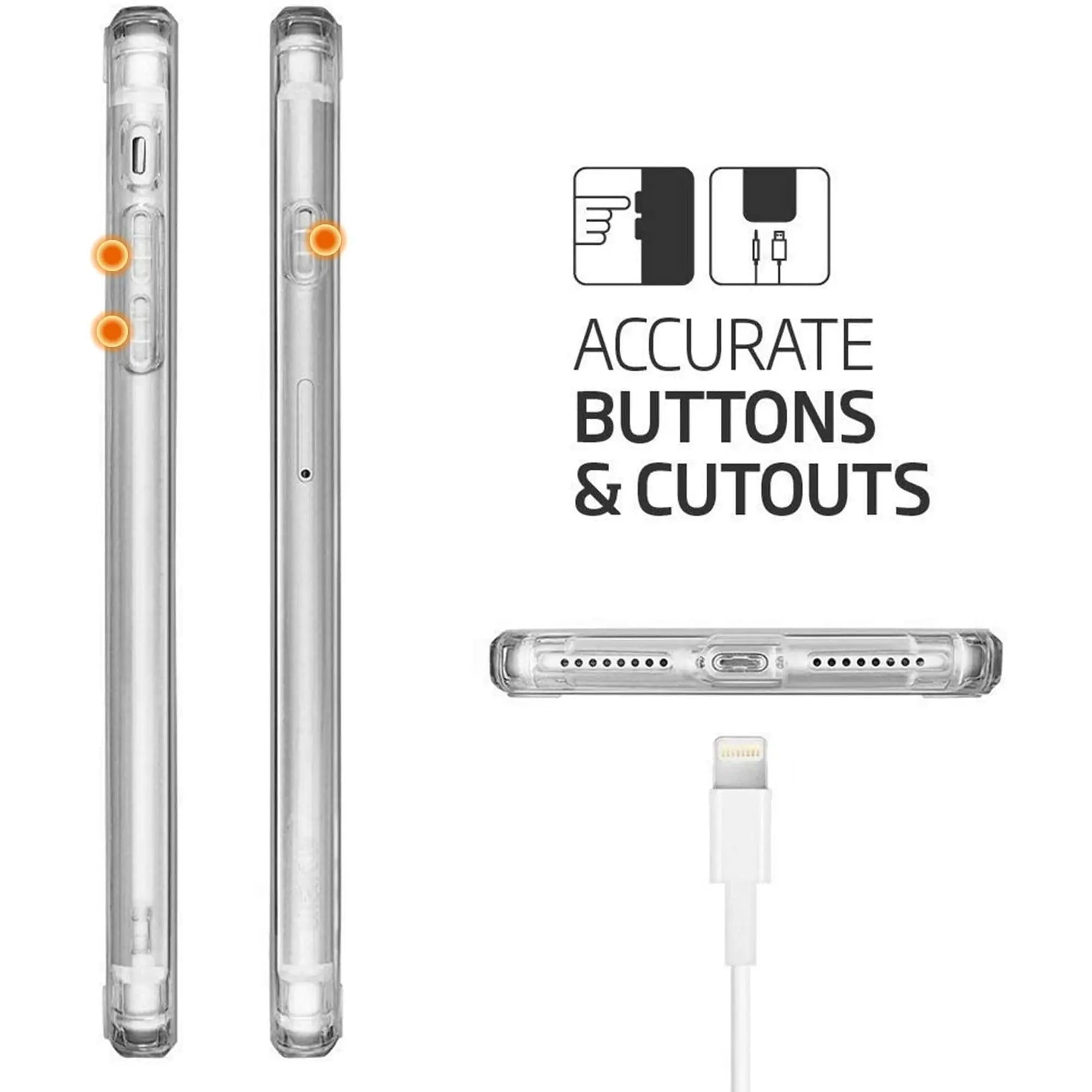 Entronix Case Compatible with iPhone 8 Plus/7 Plus - [Hard Back] Slim Clear