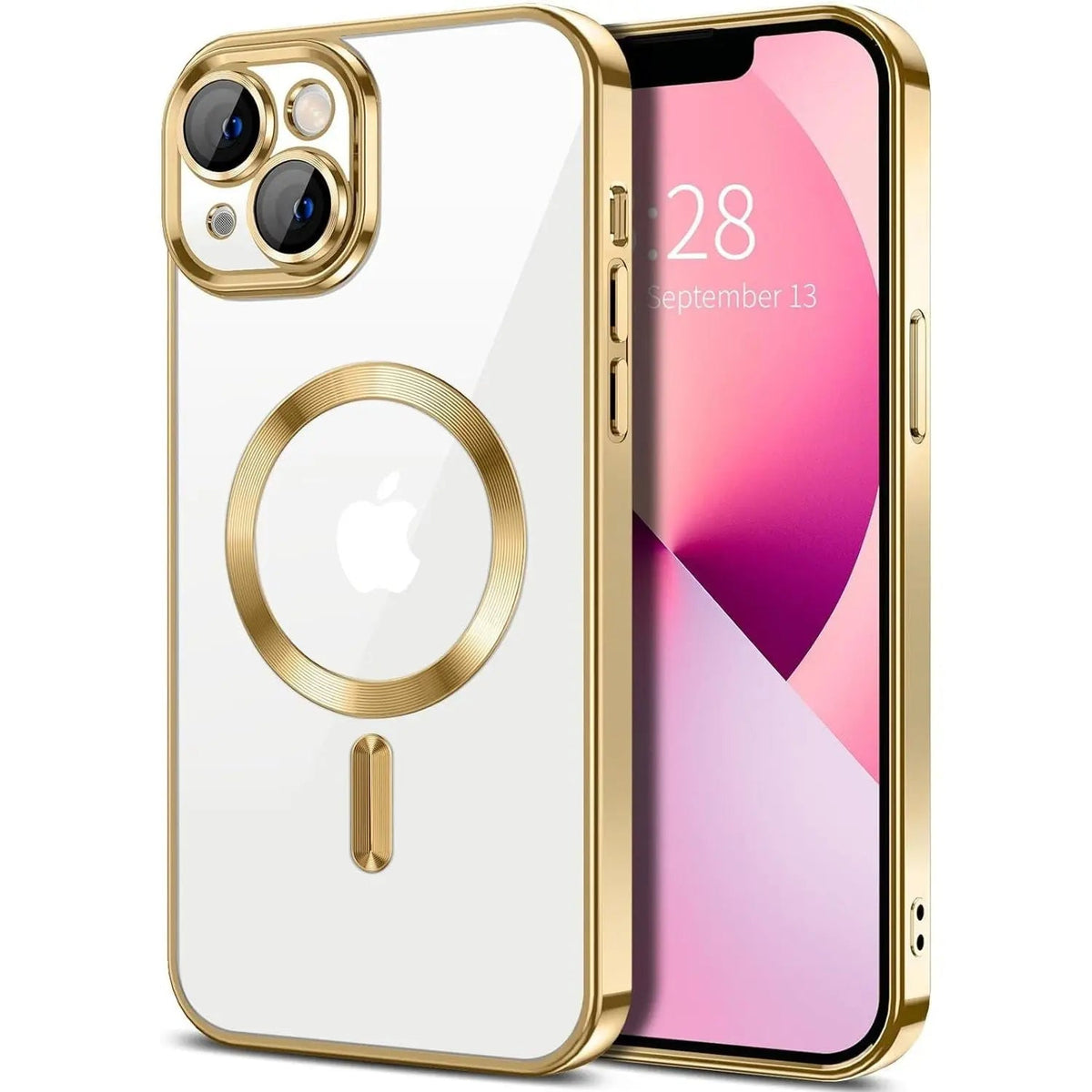 Entronix [Magnetic] Case Compatible with iPhone 14 - [Clear Back] Luxury Glossy Cover