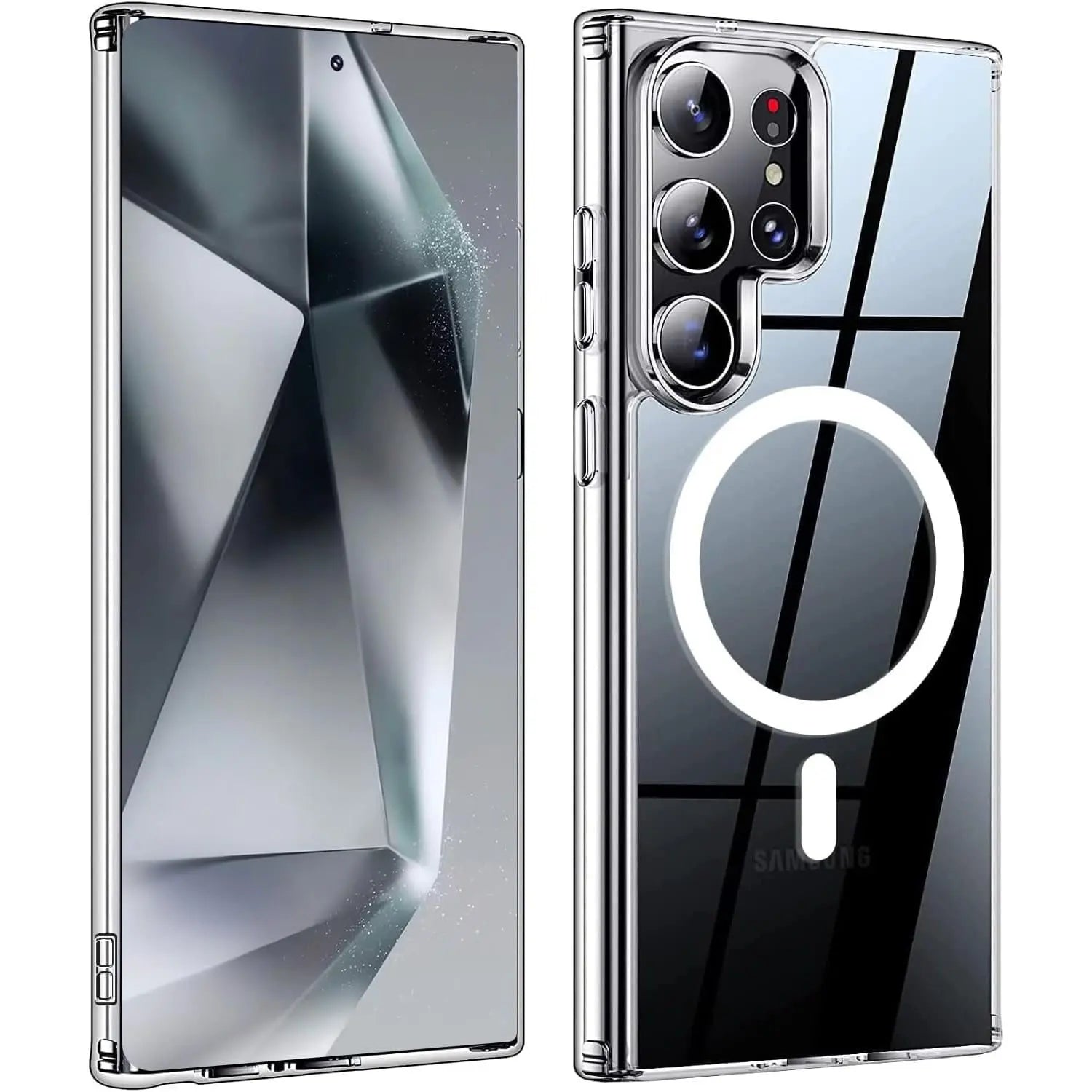 Entronix [Magnetic] Case Compatible with Galaxy S24 Ultra - [Hard Back] Slim Clear