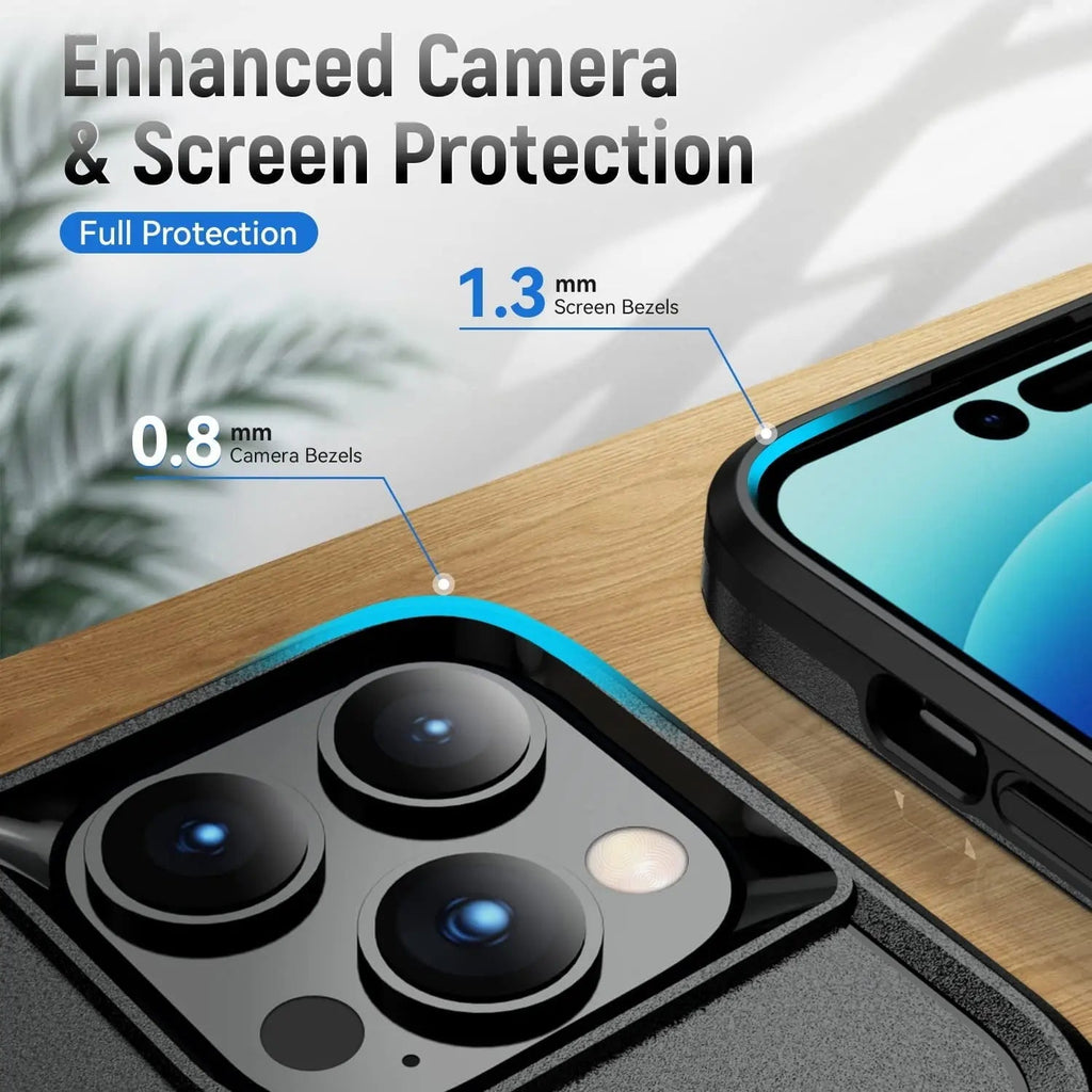 Entronix Bundle Compatible with iPhone 14 Pro Max - Soft-Touch Dual-Layer Case & 1 Clear Screen Protector