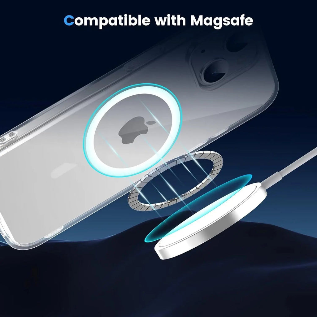 Entronix [Magnetic] Case Compatible with iPhone 15 Plus - [Hard Back] Slim Clear