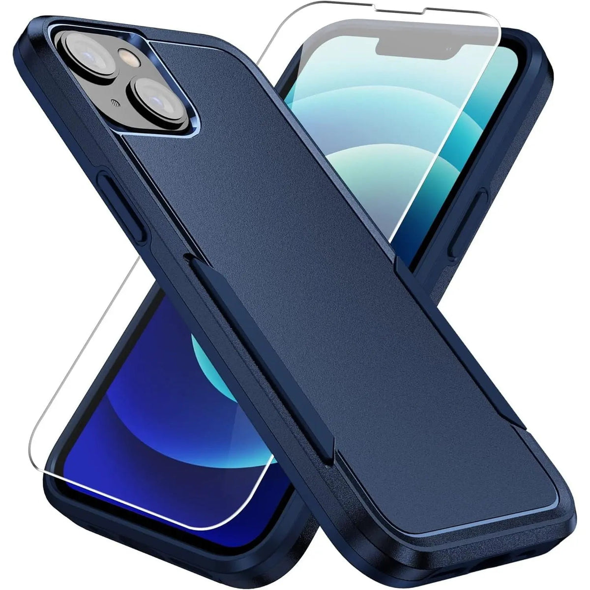 Entronix Bundle Compatible with iPhone 14 Plus - Soft-Touch Dual-Layer Case & 1 Clear Screen Protector