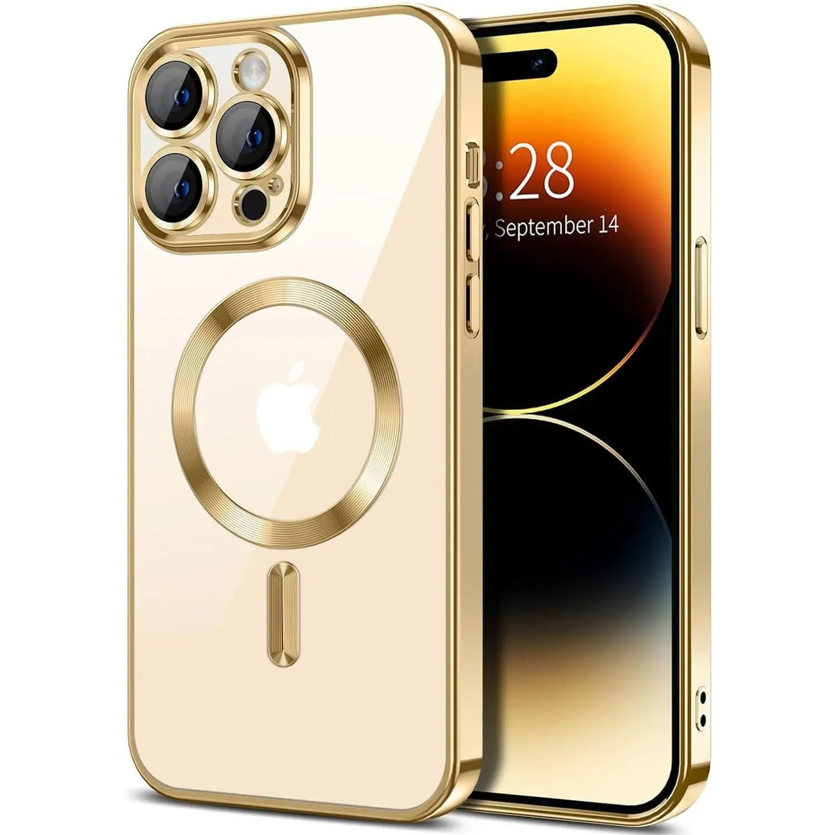 Entronix [Magnetic] Case Compatible with iPhone 14 Pro - [Clear Back] Luxury Glossy Cover