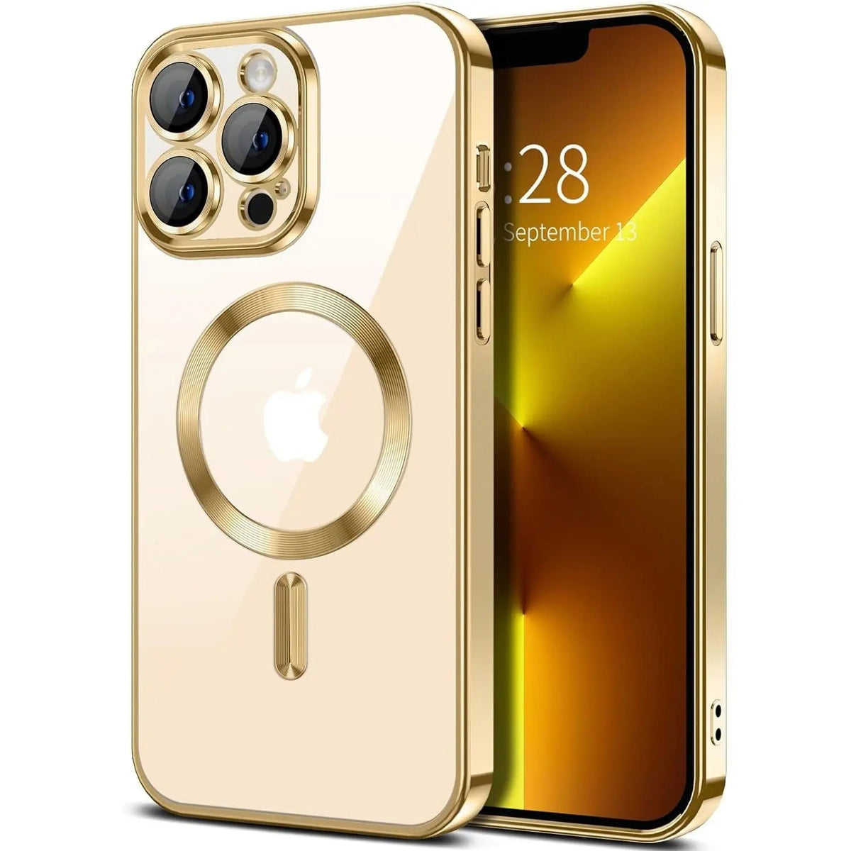 Entronix [Magnetic] Case Compatible with iPhone 13 Pro - [Clear Back] Luxury Glossy Cover