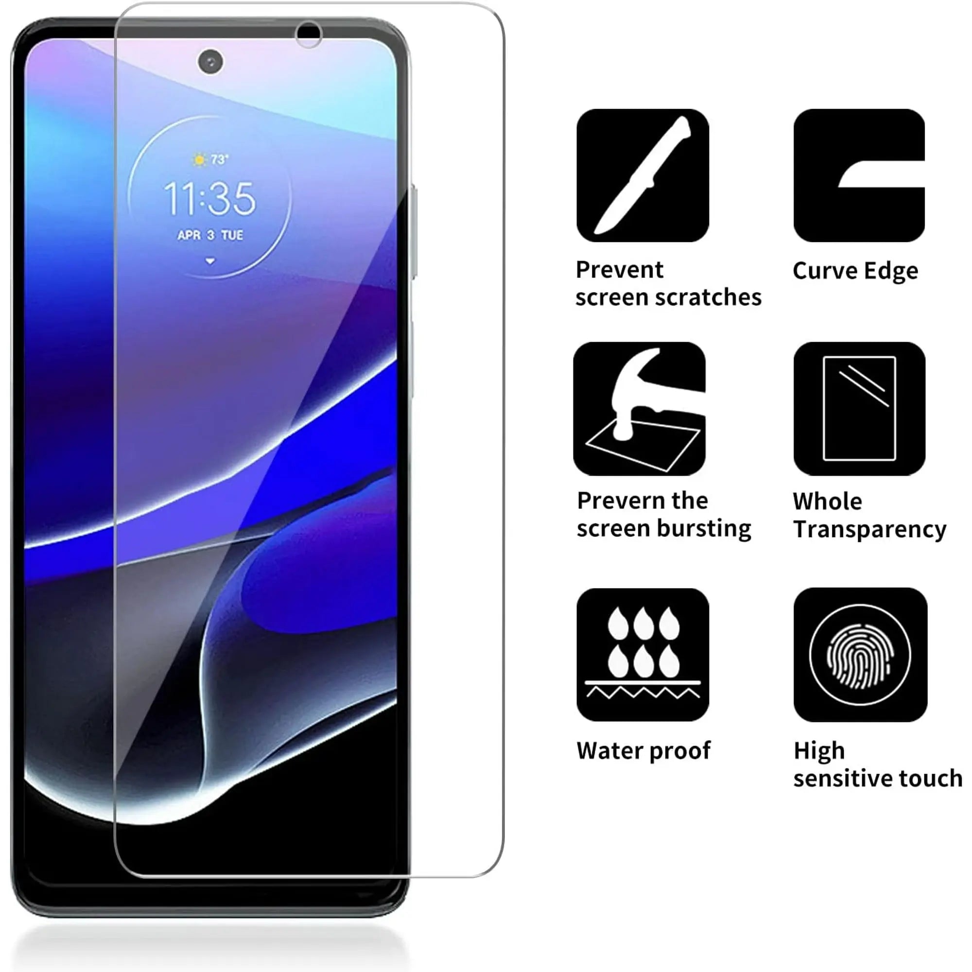 Entronix Clear Screen Protector Compatible with Moto G Stylus 2022 - 3-Piece Combo