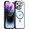 Entronix Bundle Compatible with iPhone 15 Pro - [Magnetic] Clear Case, 2 Clear Screen Protectors & 1 Camera Lens Protector