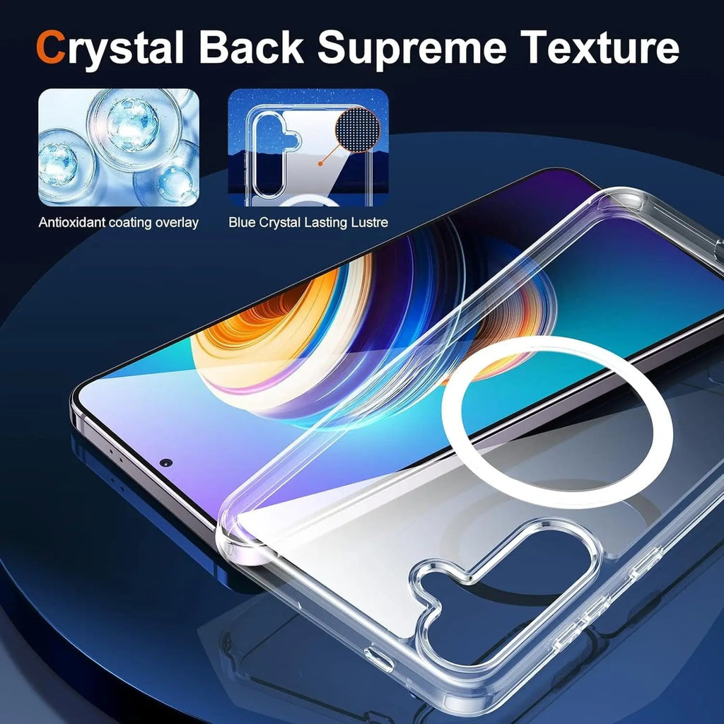 Entronix [Magnetic] Case Compatible with Galaxy S24 Plus - [Hard Back] Slim Clear