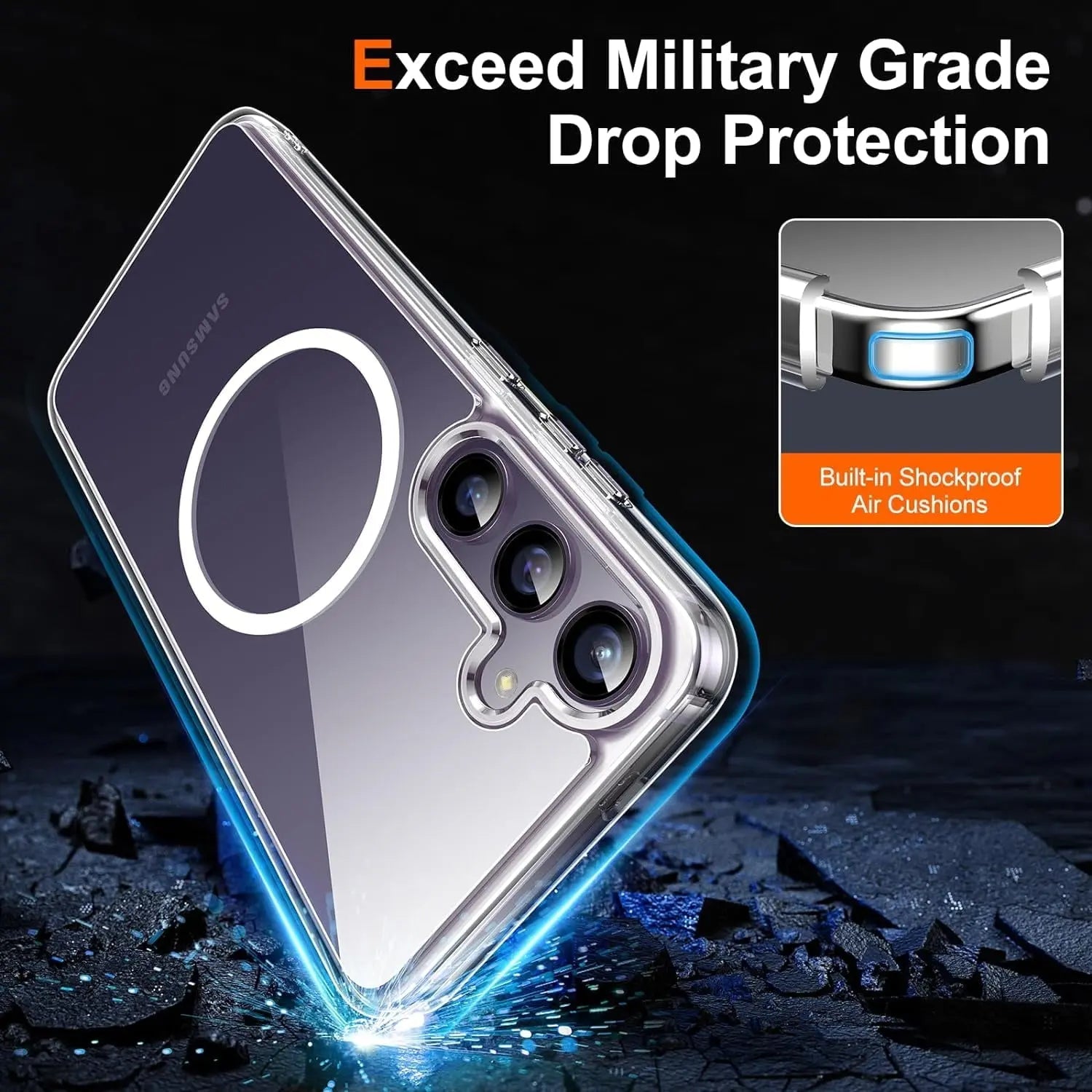 Entronix [Magnetic] Case Compatible with Galaxy S24 Plus - [Hard Back] Slim Clear