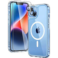 Entronix Bundle Compatible with iPhone 13 - [Magnetic] Clear Case, 1 Clear Screen Protector & 1 Camera Lens Protectors
