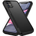 Entronix Bundle Compatible with iPhone 12/12 Pro - Soft-Touch Dual-Layer Case & 1 Clear Screen Protector