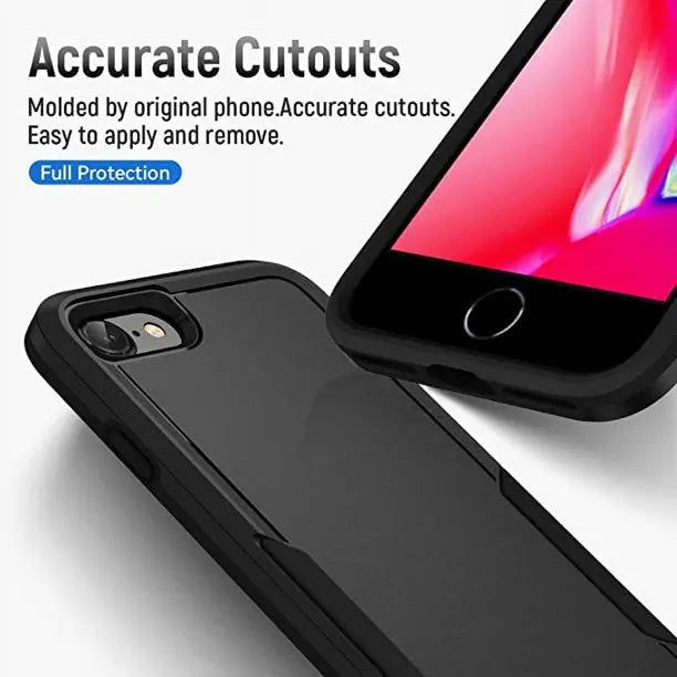 Entronix Bundle Compatible with iPhone 8/7/SE (2nd Gen) - Soft-Touch Dual-Layer Case & 1 Clear Screen Protector