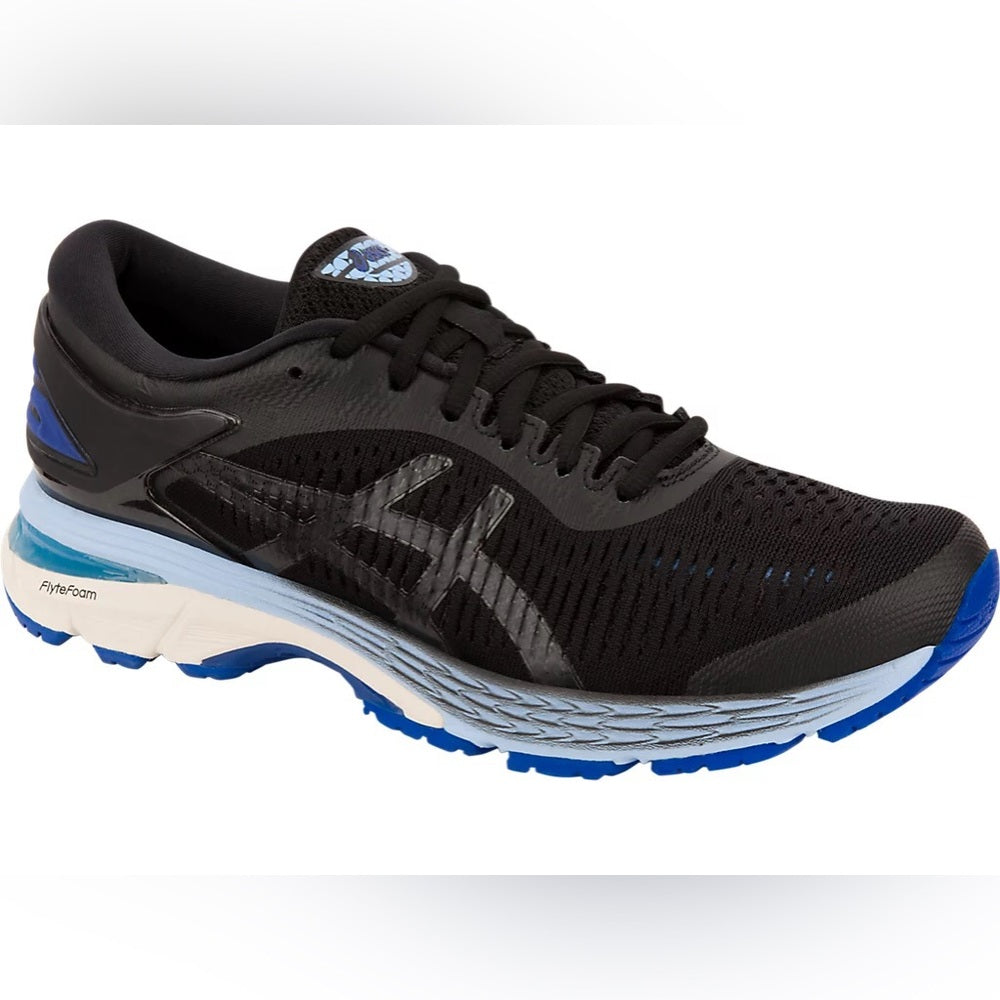 Asics Kayano 25 Womens Running Shoes - Black / blue . Stability shoe Pre-Owned