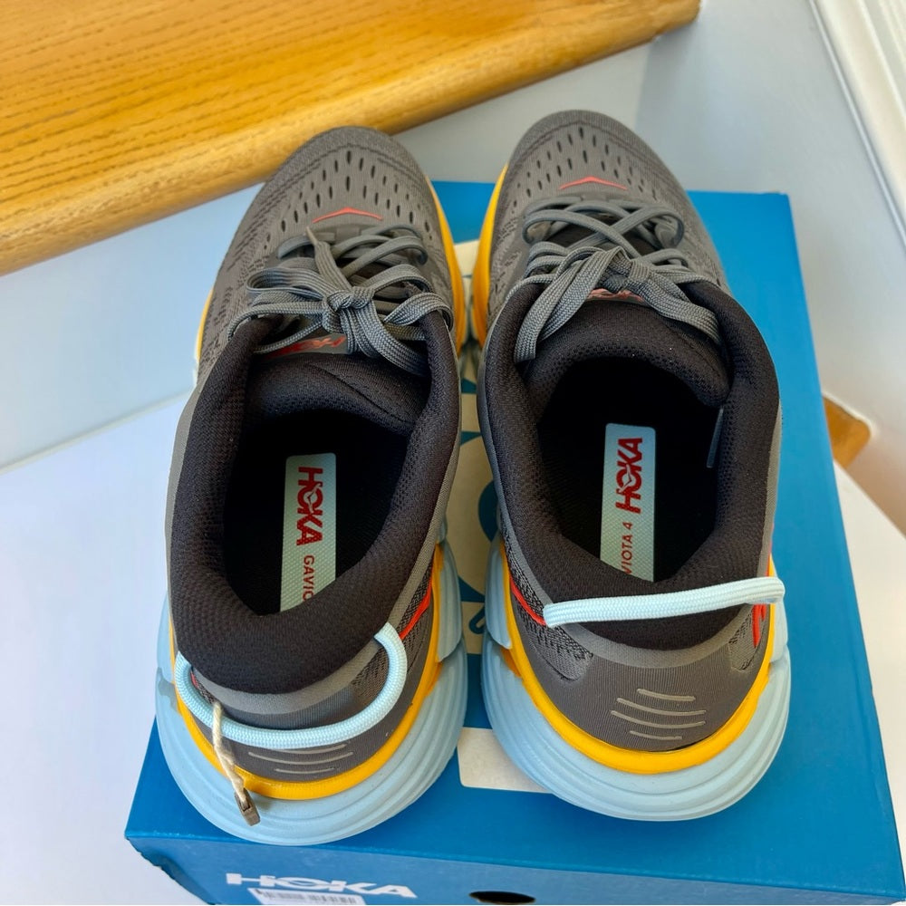 Hoka Gaviota 4 Running Shoes in Castlerock / Anthracite Grey / Blue - Men's