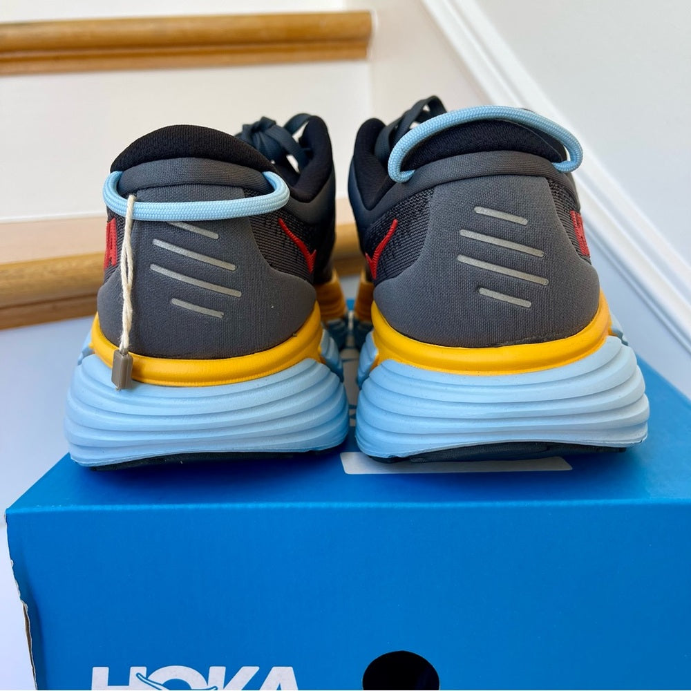 Hoka Gaviota 4 Running Shoes in Castlerock / Anthracite Grey / Blue - Men's